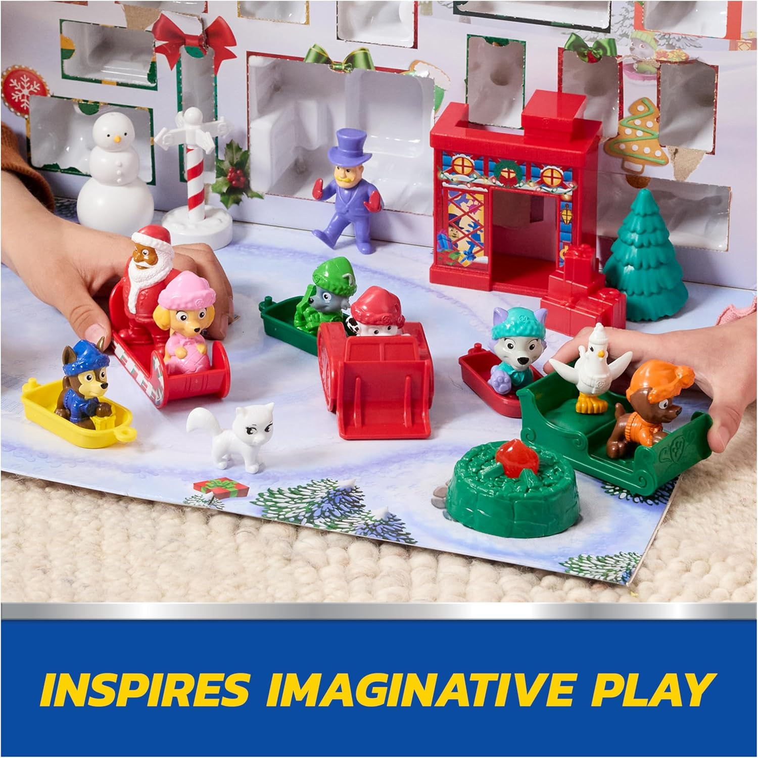 PAW Patrol Holiday Rescue Advent Calendar, 24 Surprise Toys - Figures, Miniature Vehicles and Accessories, Kids Toys for Boys and Girls Ages 3 and Up image number 4