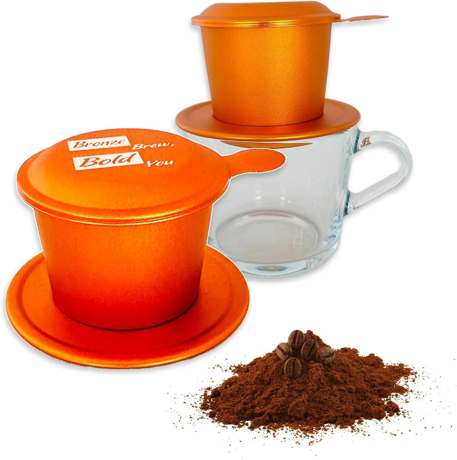 Vietnamese Coffee Phin Filter - Silver, Traditional Portable Stainless Steel Coffee Phin for Authentic Vietnamese Coffee Drip Brewing