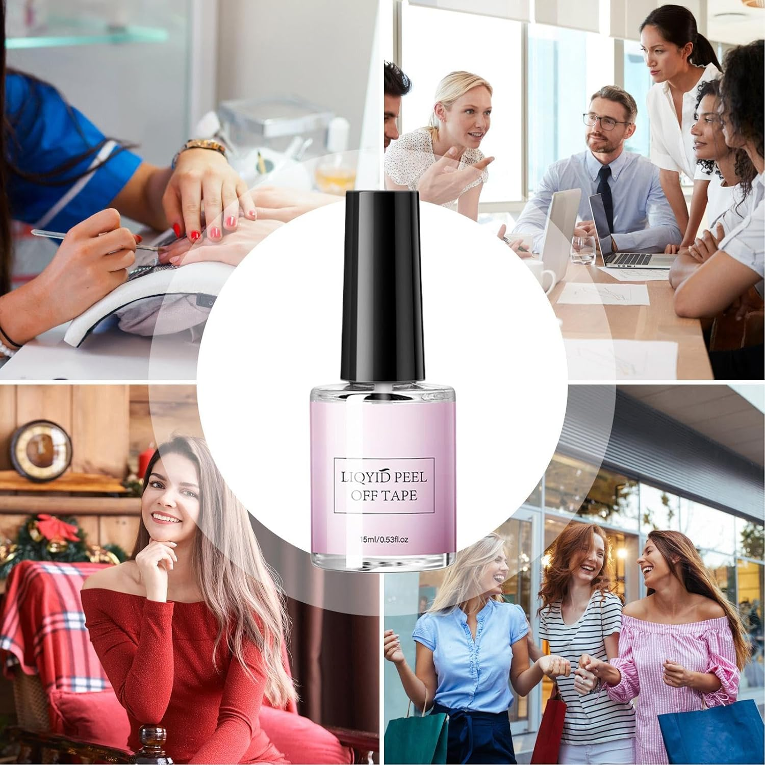 Peel off Gel Nail Polish - Gel Peel off Base Coat - 15Ml Manicure Arts for Beauty Home Salon Daily Personal Wedding Easy Application and Removal image number 2