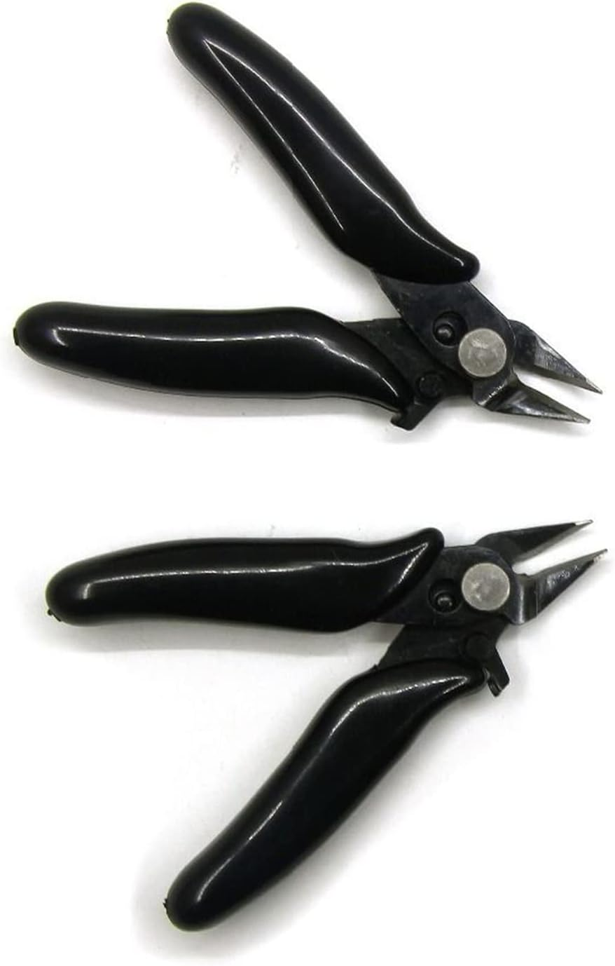 Maizoon 2 Pcs 8.9Cm/3.5Inch Flush Cutter, Micro Precision Wire Pliers with Anti-Slip Handle for Electronics Aluminum Jewelry Making 3D Printing Copper Cables Model image number 5