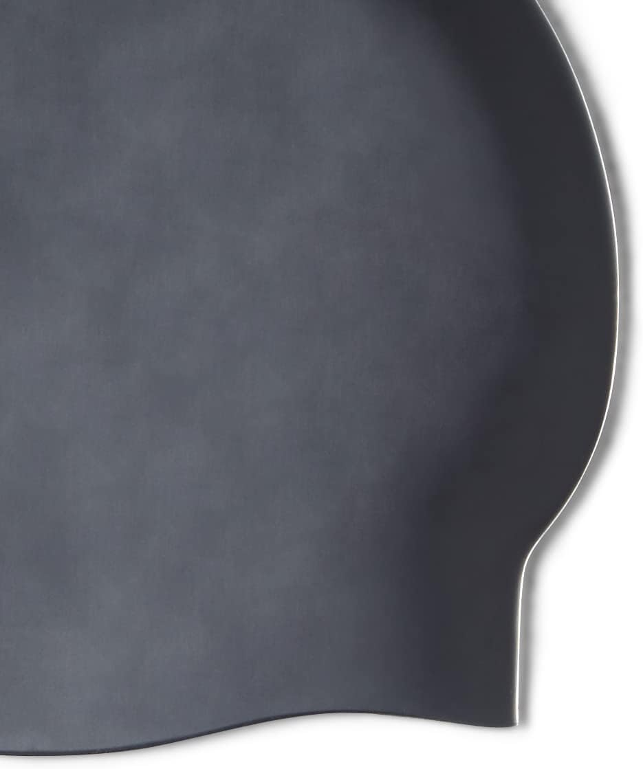 Amazon Basics Wrinkle Free Silicone Unisex Swim Caps Black, 1-Pack image number 3