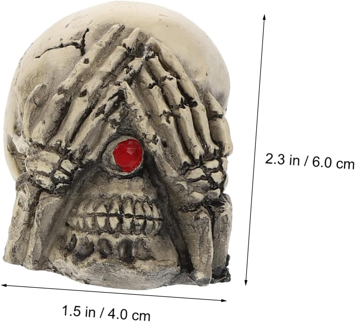 Happyyami 3Pcs Resin Skulls Aquarium Decorations for Fish Tanks and Crawling Pets Halloween Tabletop Ornaments Unique Haunted House Props for Party and Photo Pranks