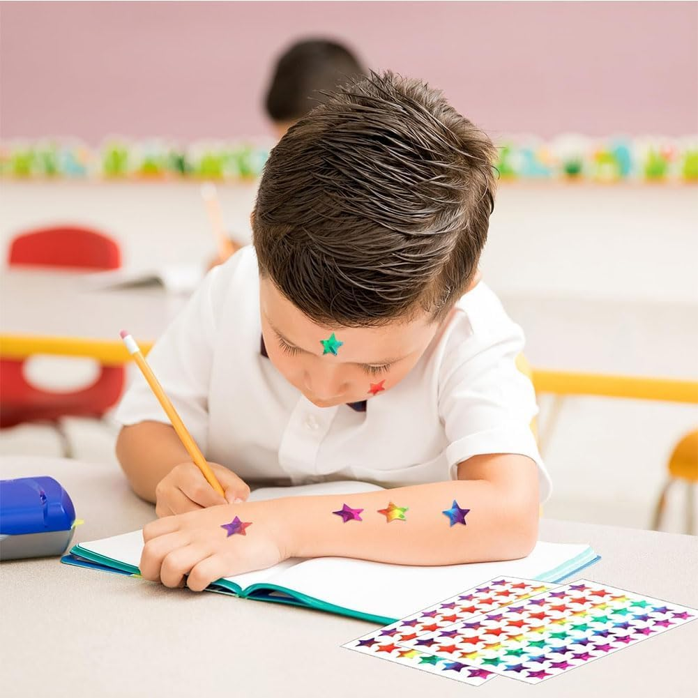 1920 Holographic Rainbow Small Star Stickers for Kids Reward, Gradient Star Stickers Cute Stickers for Crafts Classroom Office, Self-Adhesive Reward Stickers Incentive Stickers for Behavior image number 3