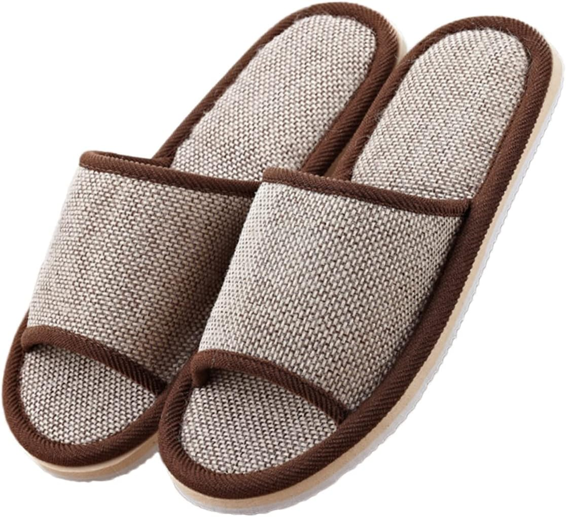 PACKOVE 2 Pairs of 29Cm Non-Slip EVA Slippers for Home and Hotel Open-Toe Linen Slippers for Adults Suitable for Size 40-43 Summer Footwear