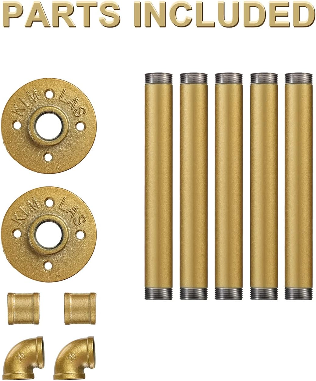 Industrial Gold Pipe Clothing Rack, Wall Ceiling Mounted Clothes Garment Rack 30'', Iron Golden Pipe Clothes Hanging Bar, Heavy Duty Metal Rod for Retail Display Closet Storage image number 3