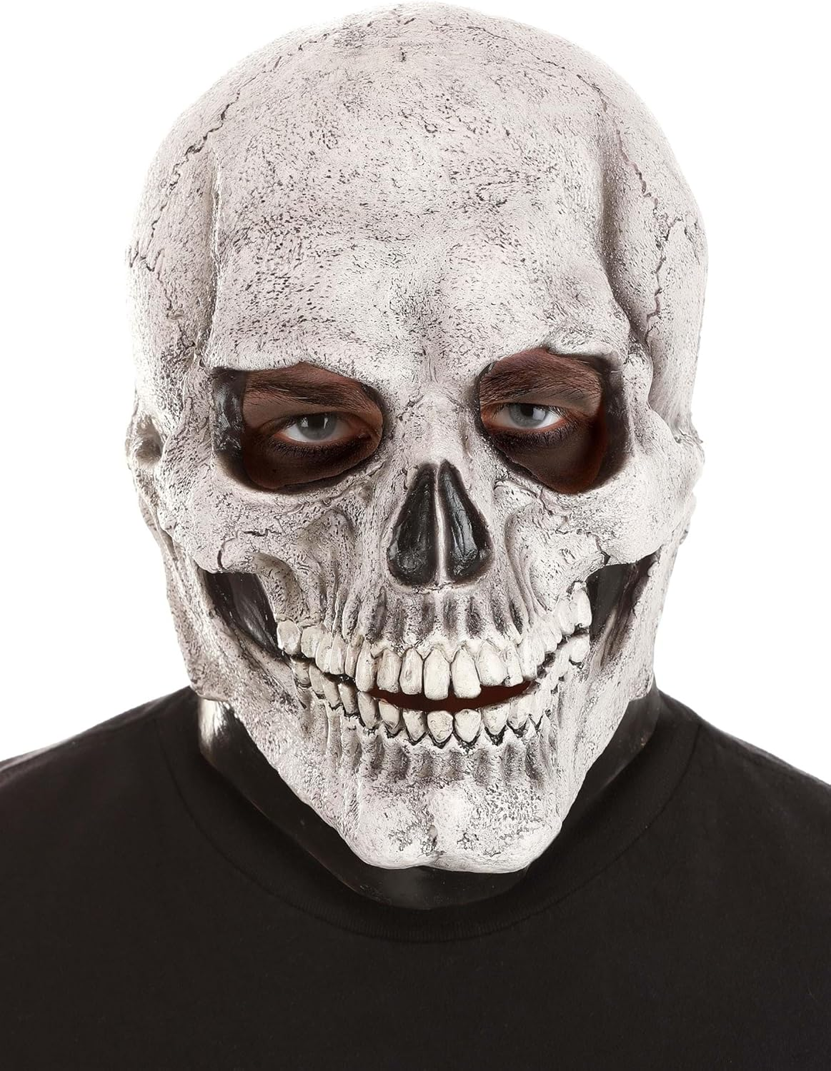 Nezababycos 2PCS Halloween Smiling Demon Mask Scary Creepy Smile Mask Horror Zombie Face Costume Realistic for Adult