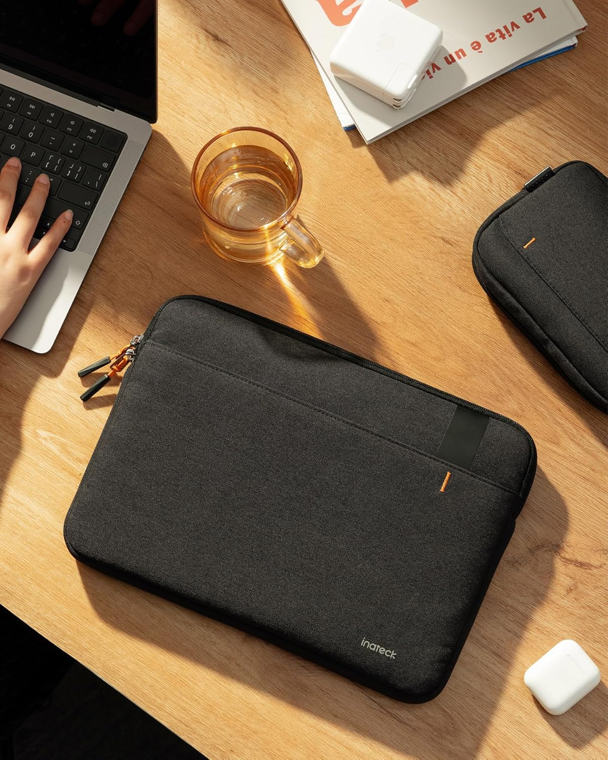 Inateck Shockproof Water-Resistant Laptop Bag with Accessory Bag, Compatible with 13-Inch Macbook Air/Pro M4 M3 M2 M1 2016-2025, 13-Inch Ipad Pro/Air M4 M2 2024, Black