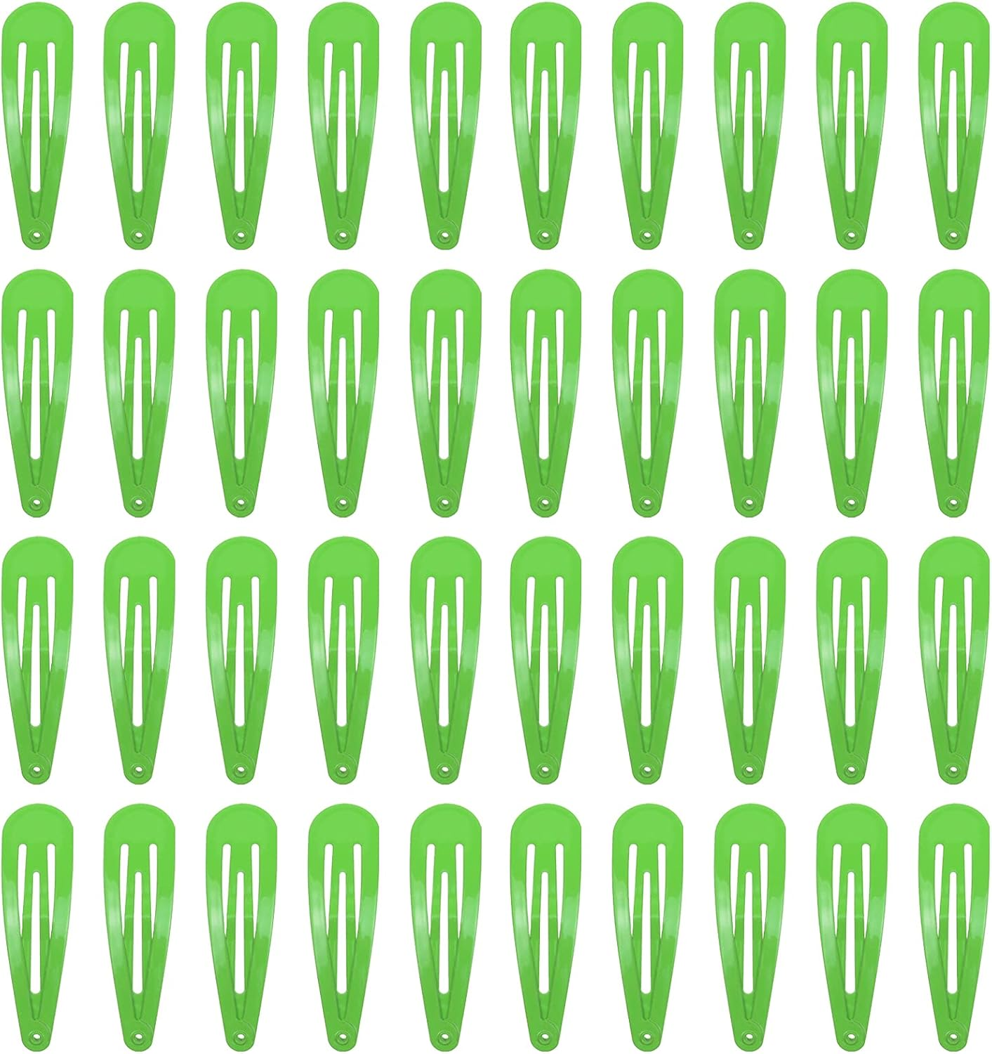 40 Counts Colorful Metal Snap Hair Clips 2 Inch Barrettes for Women Accessories (Brown)