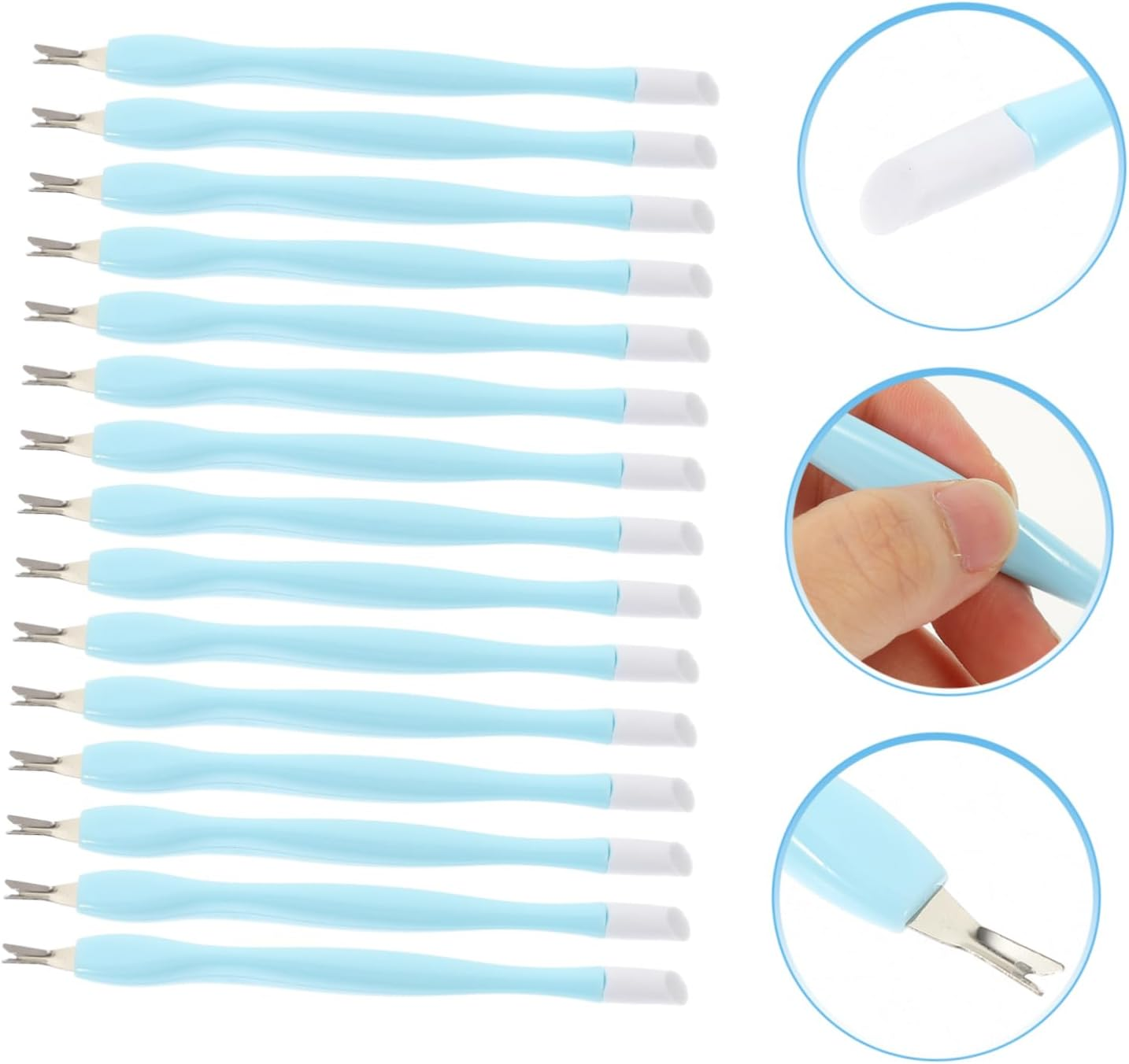 Happyyami 15Pcs Cuticle Peeler Scraper Dual Head Dead Skin Removal Tools for Manicure Nail Kit for Healthy Nails Easy Use image number 1