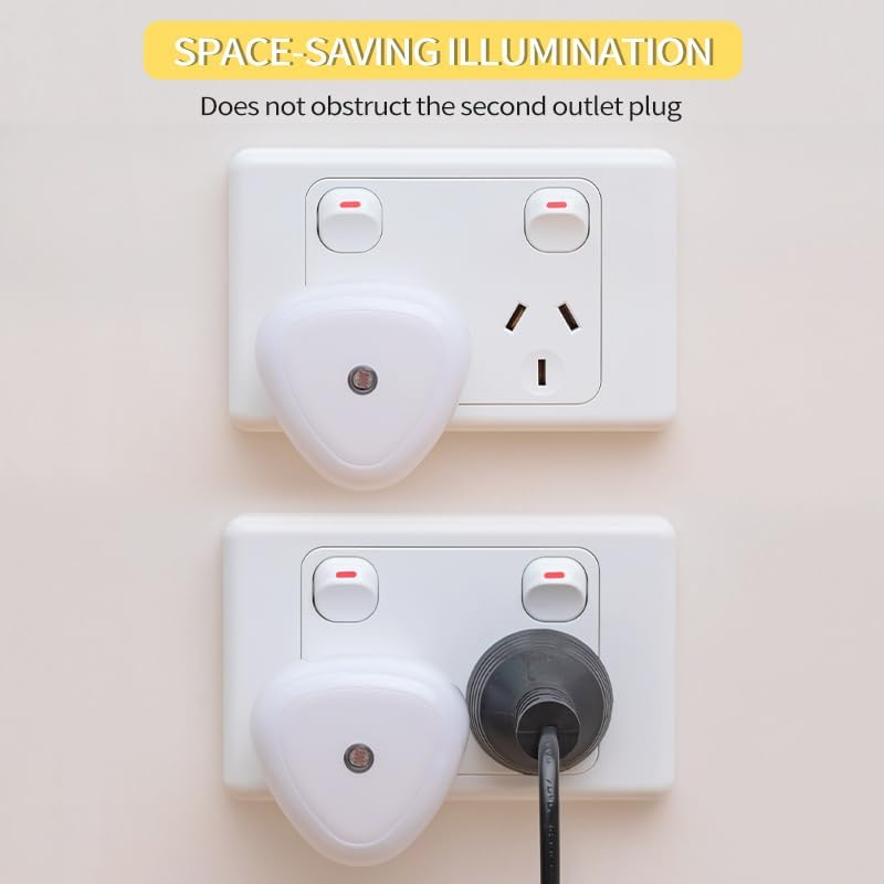 Au Wall Night Lights, Mini Nightlight with Light Sensors, Auto Dusk to Dawn Sensor, Soft Warm White, Ideal Nightlight for Bedroom, Bathroom, Hallway, Kitchen 2 Pack (Warm Light) - Pink Light image number 6