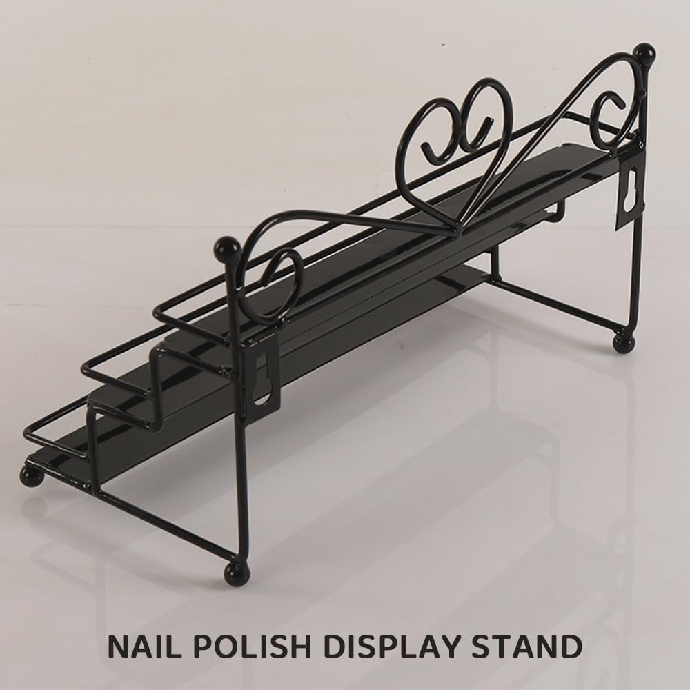 Nail Polish Wall Rack 3 Tiers Metal Nail Polish Organizer Shelf Rack Table Top Display Rack Stand, for Essential Oils, Lipsticks & Cosmetics, Salon or Home Use image number 3