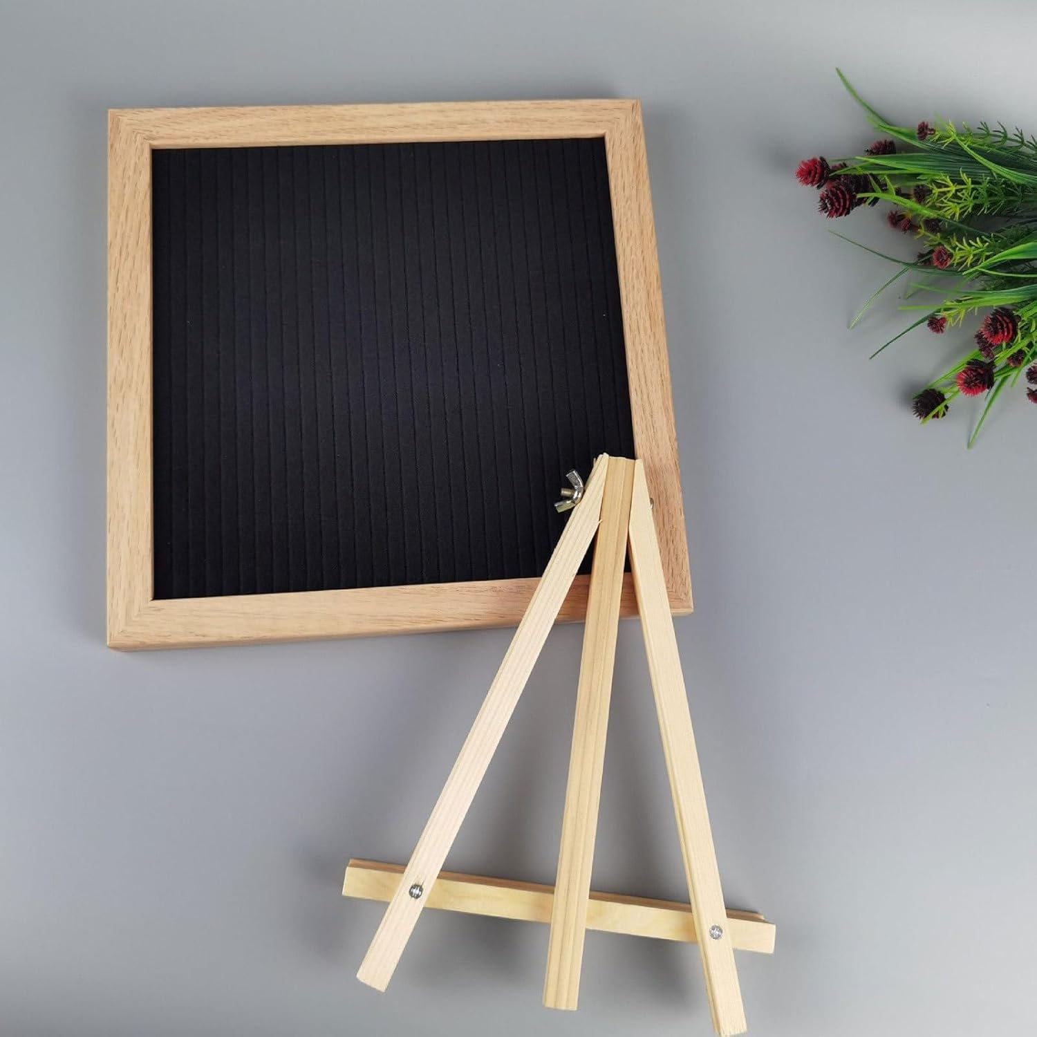 Letter Board | Wood Felt Announcement Letterboard,Changeable Rustic Message Board for School Classroom Baby Room Classroom Nursery Restaurant Barber Wedding image number 2