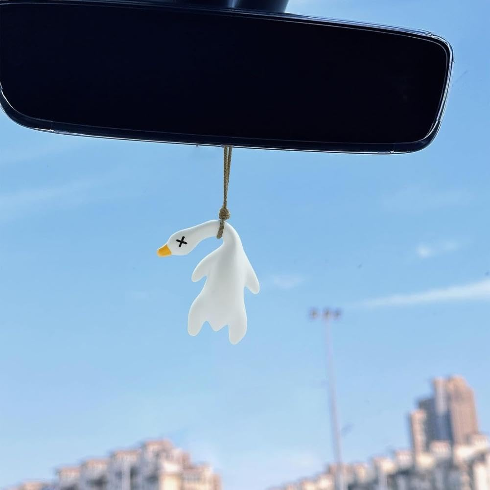 10PCS Duck Car Accessories, Color Changing Roast Duck Creative Pendant, Cute Creative Interior Decoration, UV Temperature Reminder, Suitable for Indoor and Outdoor Pendant image number 1