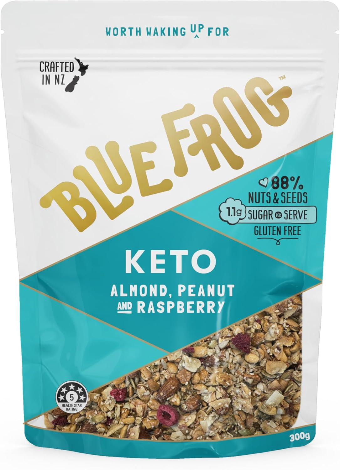 Blue Frog Almond, Peanut and Raspberry Keto Cereal 300 G image number 4