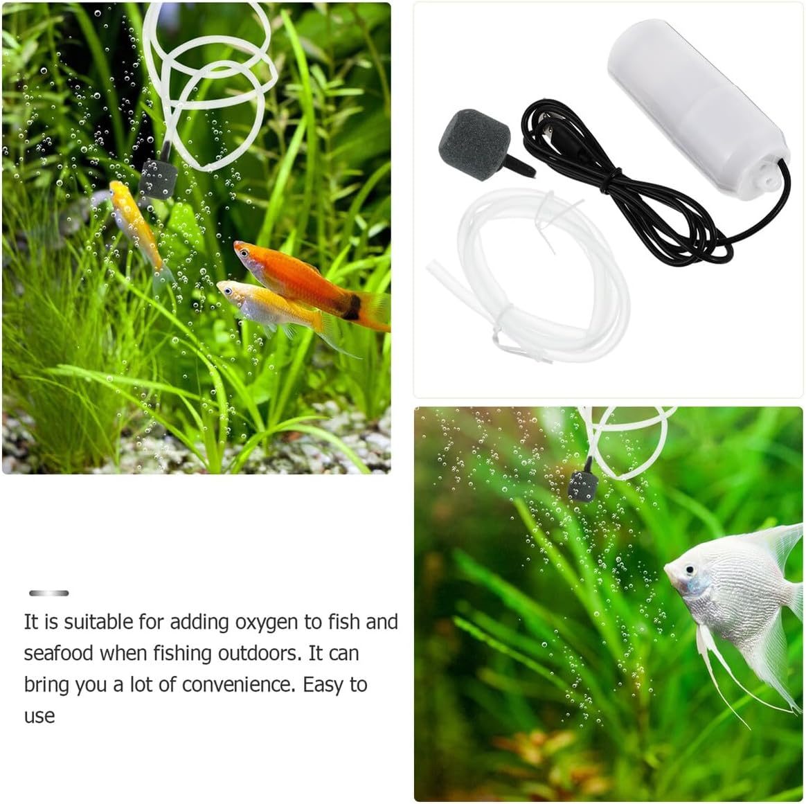 Portable USB Aquarium Oxygen Pump Small Quiet Air Pump for Fish Tank Lightweight Aerator Suitable for Various Aquarium with Easy Installation and Safety image number 1