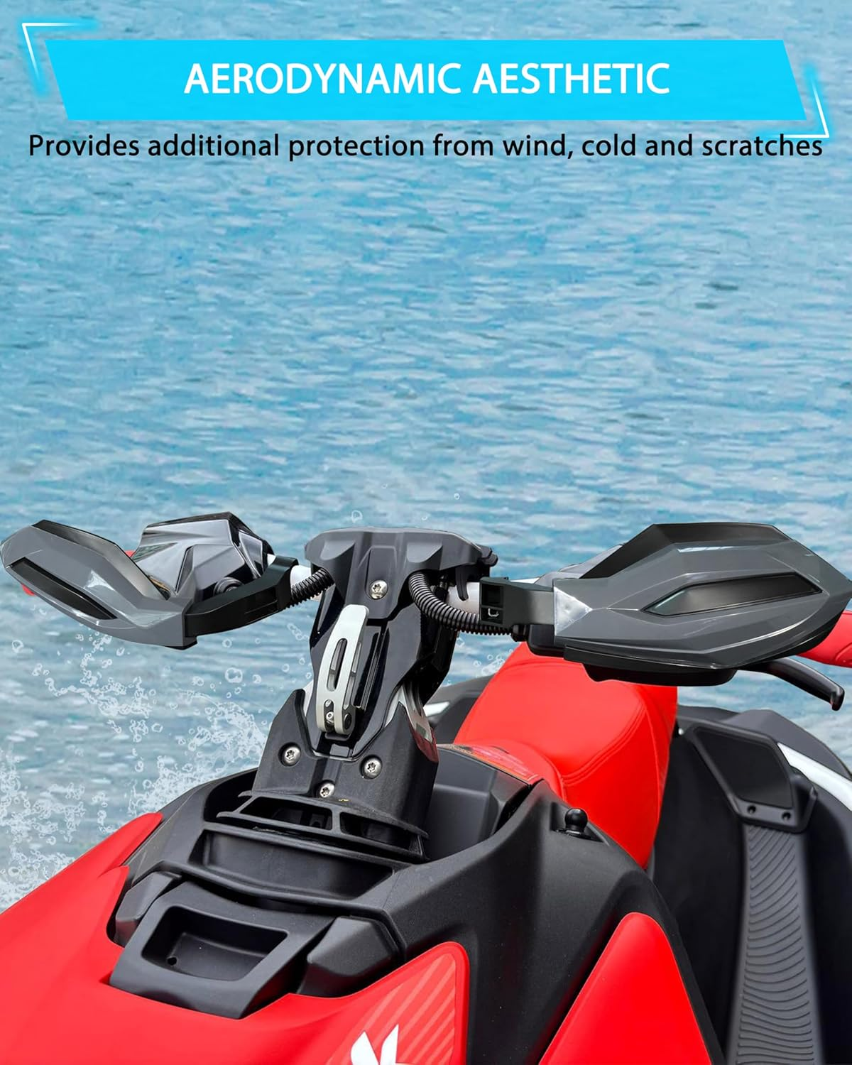 SAUTVS Handguards Protector Wind Deflector for Sea-Doo Spark Trixx 2025+ Models Accessories, Plastic Hand Guards Handlebar Large Air Deflectors image number 2