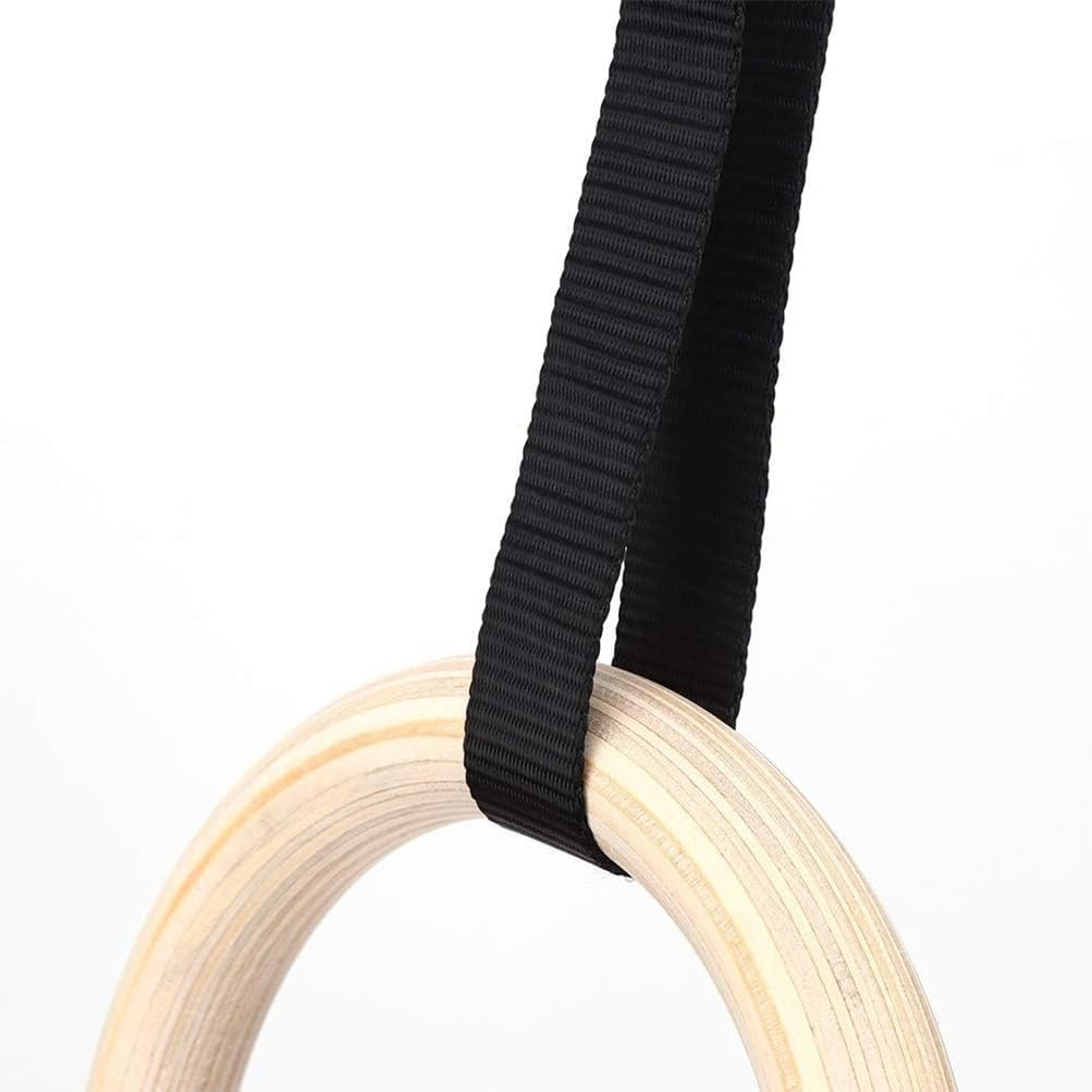 HPAMR 1 Pair of Wooden Gymnastics Rings 28Mm, Olympic Strength Training Gym Rings with Straps - Non-Slip Birch Wooden Rings Gymnastics 28Mm, Adjustable Straps, Ergonomic Pushup Handles image number 1