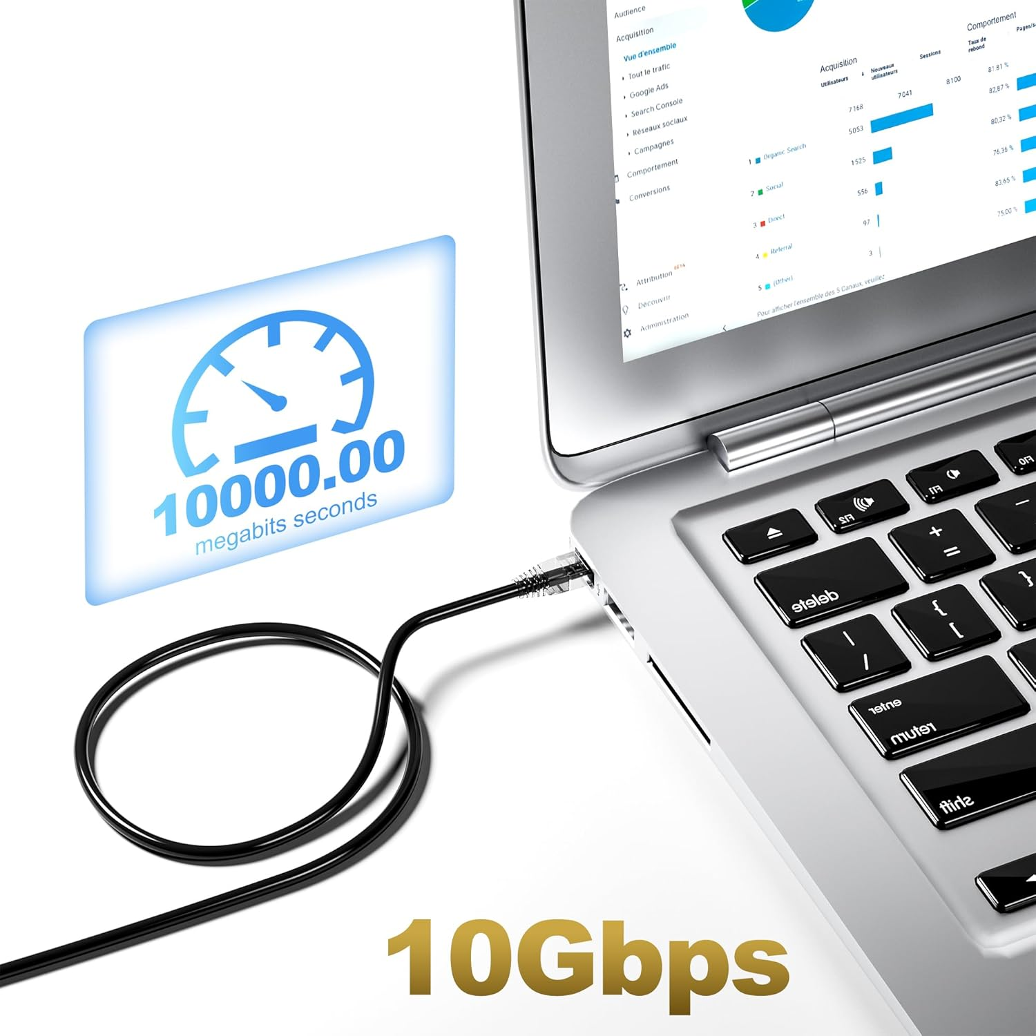 Ethernet Cable Slim 10M, High-Speed Cat 6 Ethernet Cable 10G Support, Flexible Cat6 Internet LAN Wire with Rj45 Connector Professional Black Patch Cord, Suitable for Indoor&Outdoor Design-Round image number 6