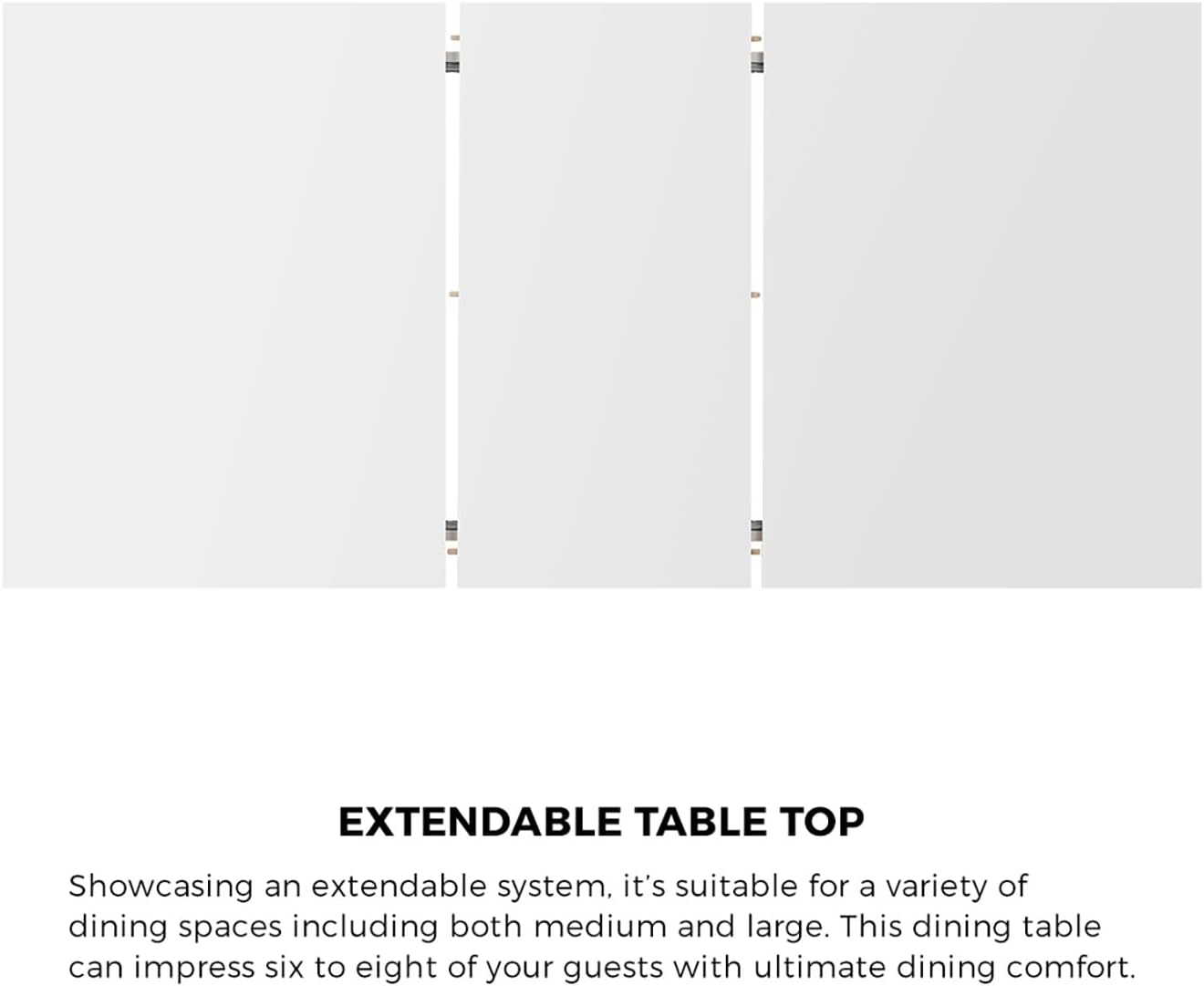 Oikiture 160Cm Dining Table Extendable Rectangular Dining Table for Home Kitchen and Dining Room White image number 3