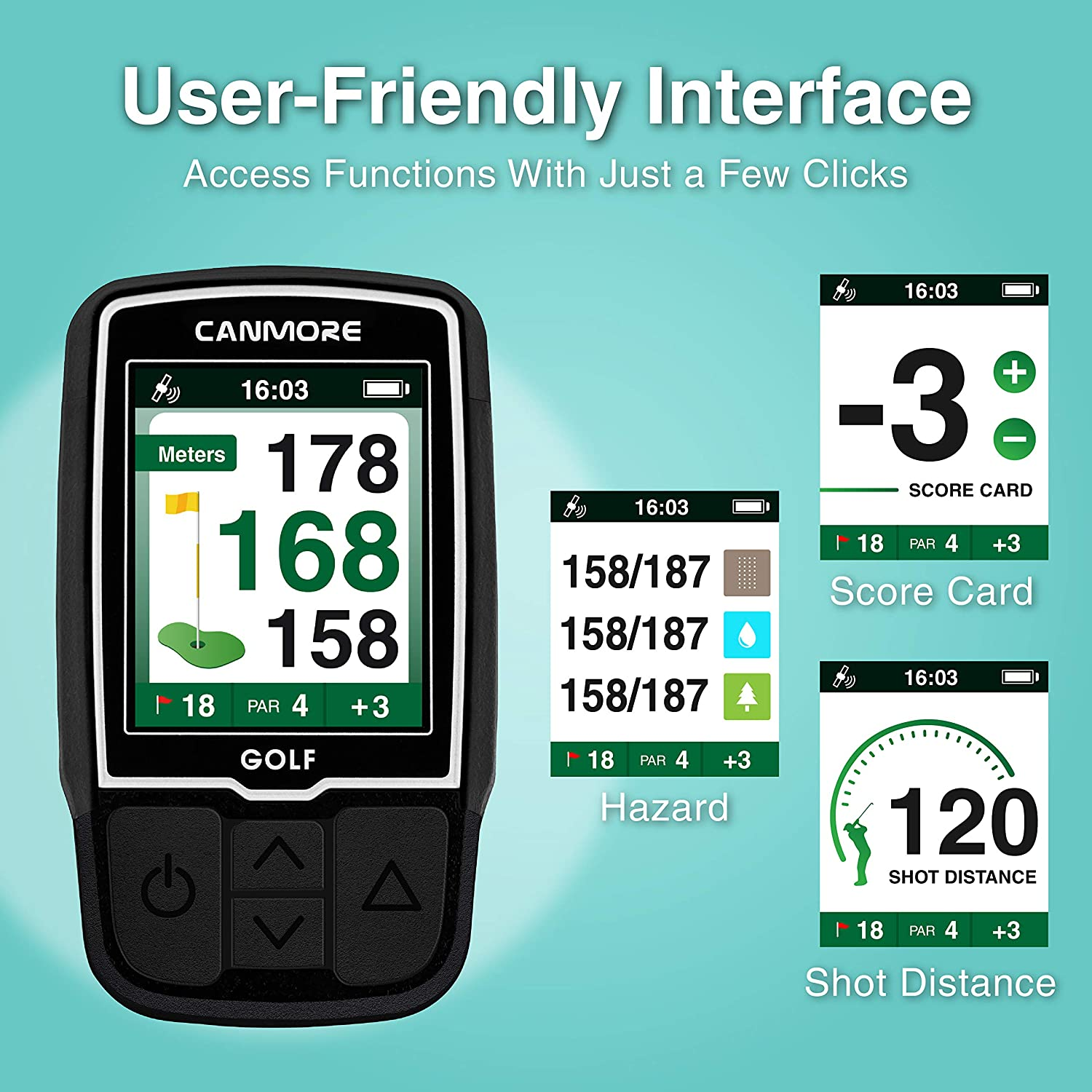 CANMORE Handheld Golf GPS HG200 - Water Resistant Full-Color Display with 41,000+ Essential Golf Course Data and Score Sheet - Free Courses Worldwide and Growing (Orange) image number 3