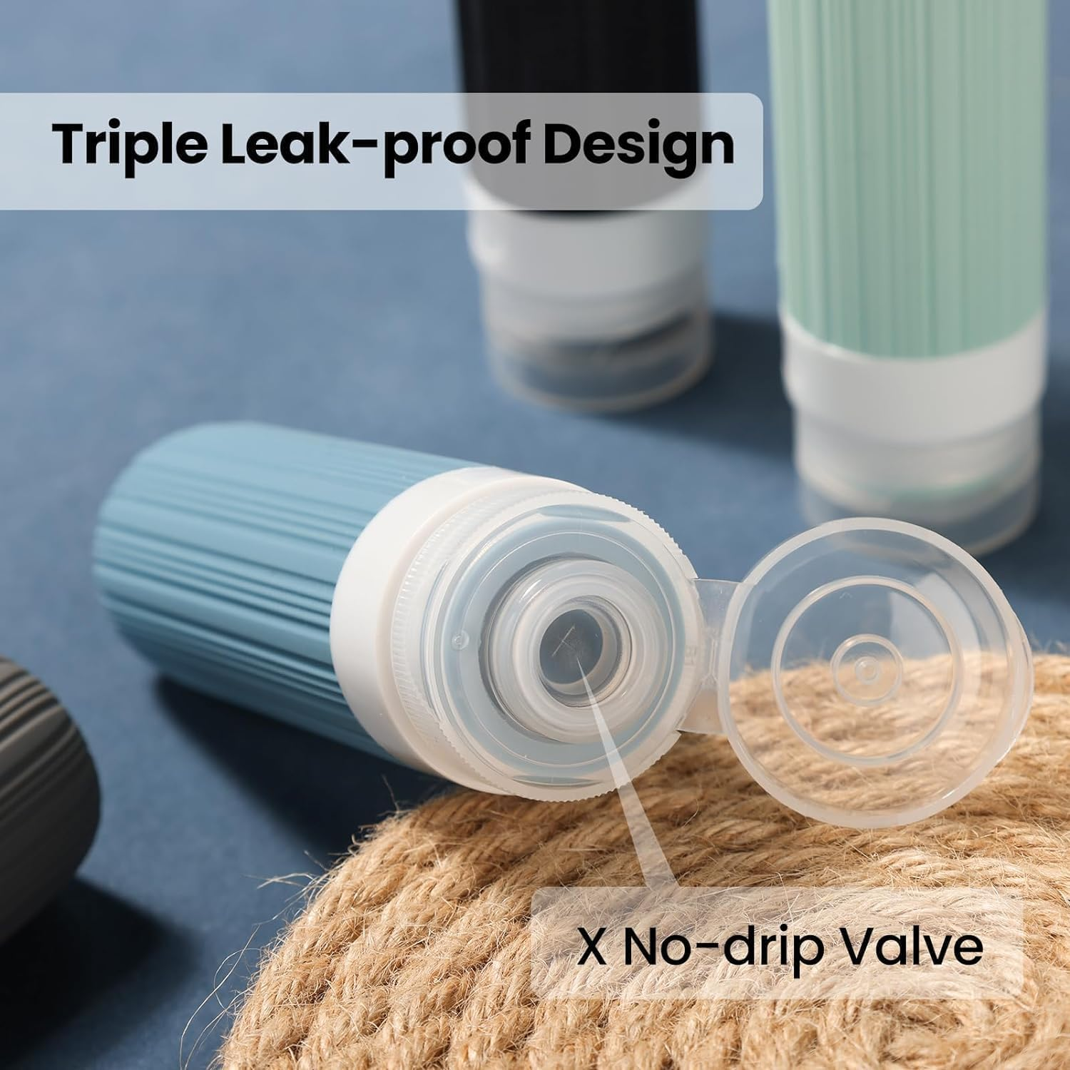 Mumoo Bear Travel Bottles for Toiletries, Tsa Approved 3Oz Portable Travel Bottles, BPA Free Leak Proof Squeezable Silicone Travel Size Containers, Travel Accessories with Clear Toiletry Bag (4 Pack)