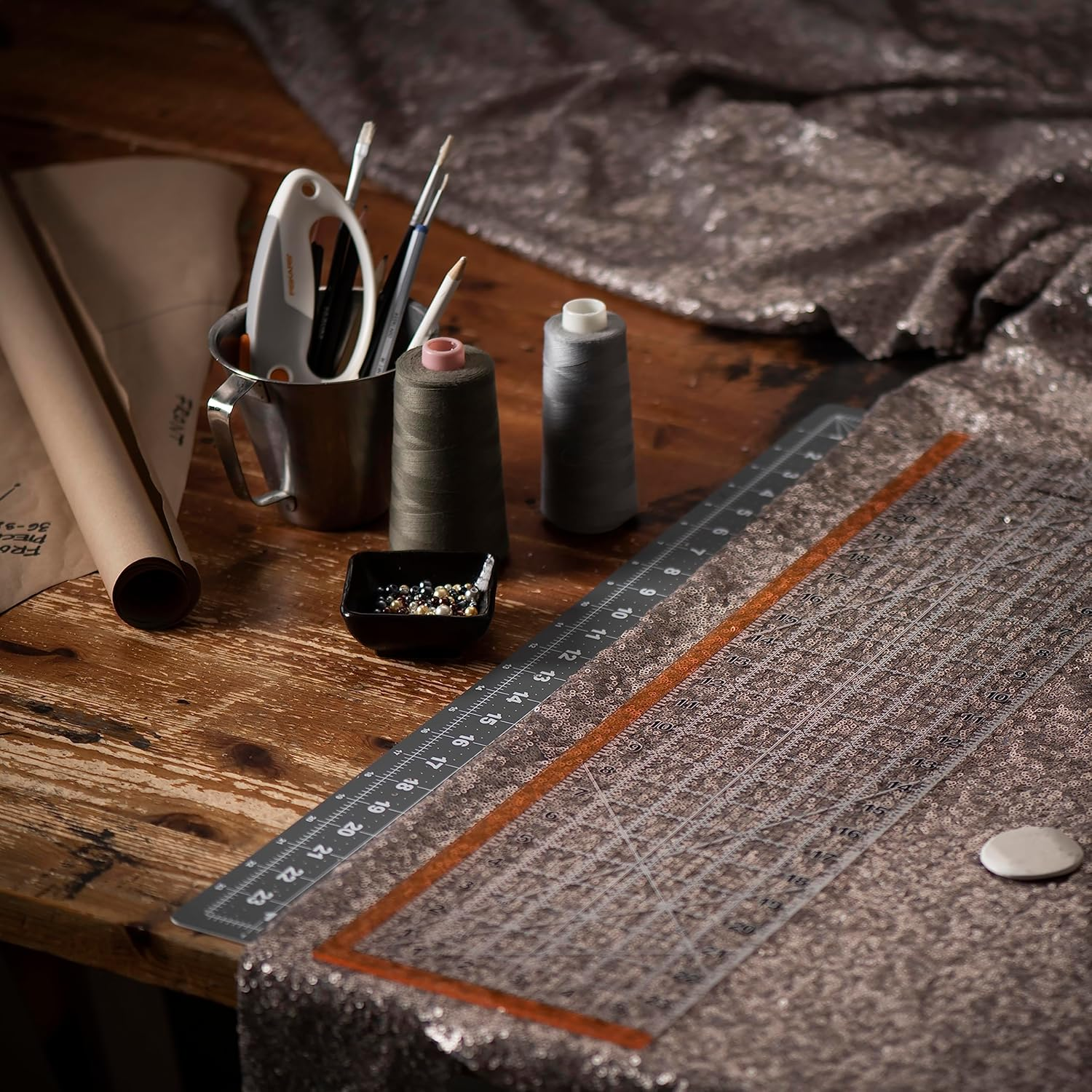 Fiskars&reg; Sewing Ruler (6"X 24") - Sewing and Quilting Ruler with Gridlines - Arts and Craft Supplies - Clear/Black image number 6