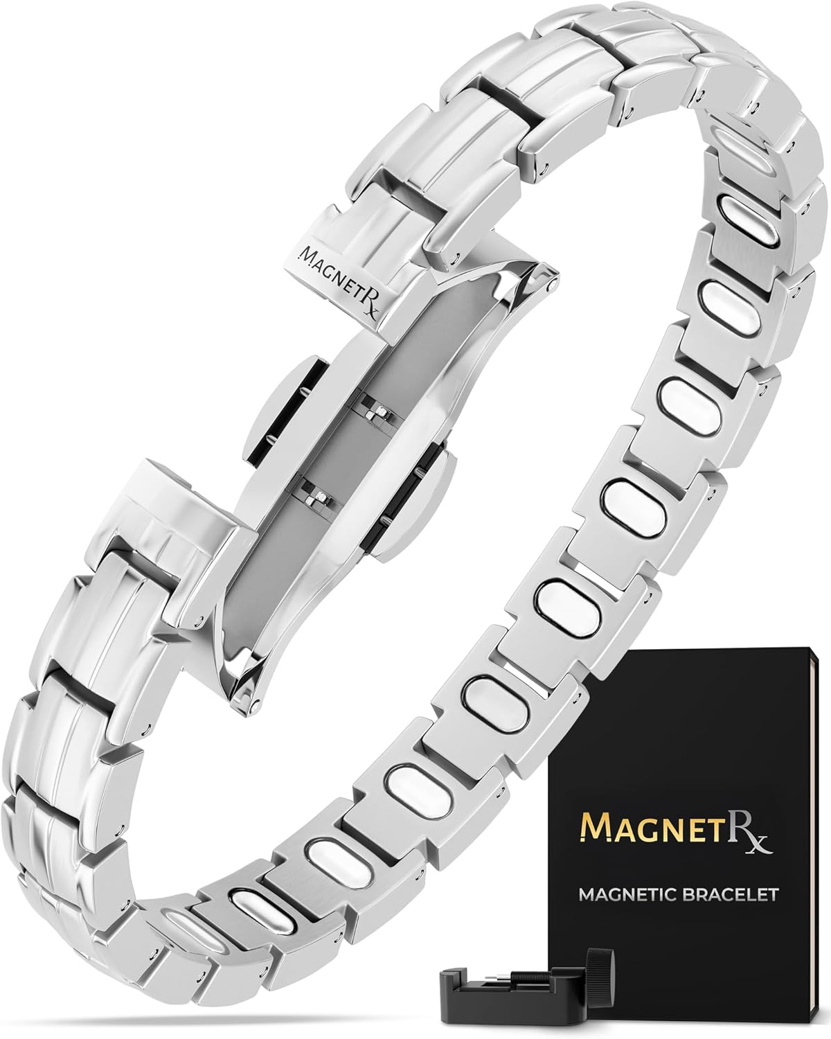 Magnetrx&reg; Women'S Ultra Strength Magnetic Bracelet - Titanium Magnetic Bracelets for Women - Adjustable Length with Sizing Tool
