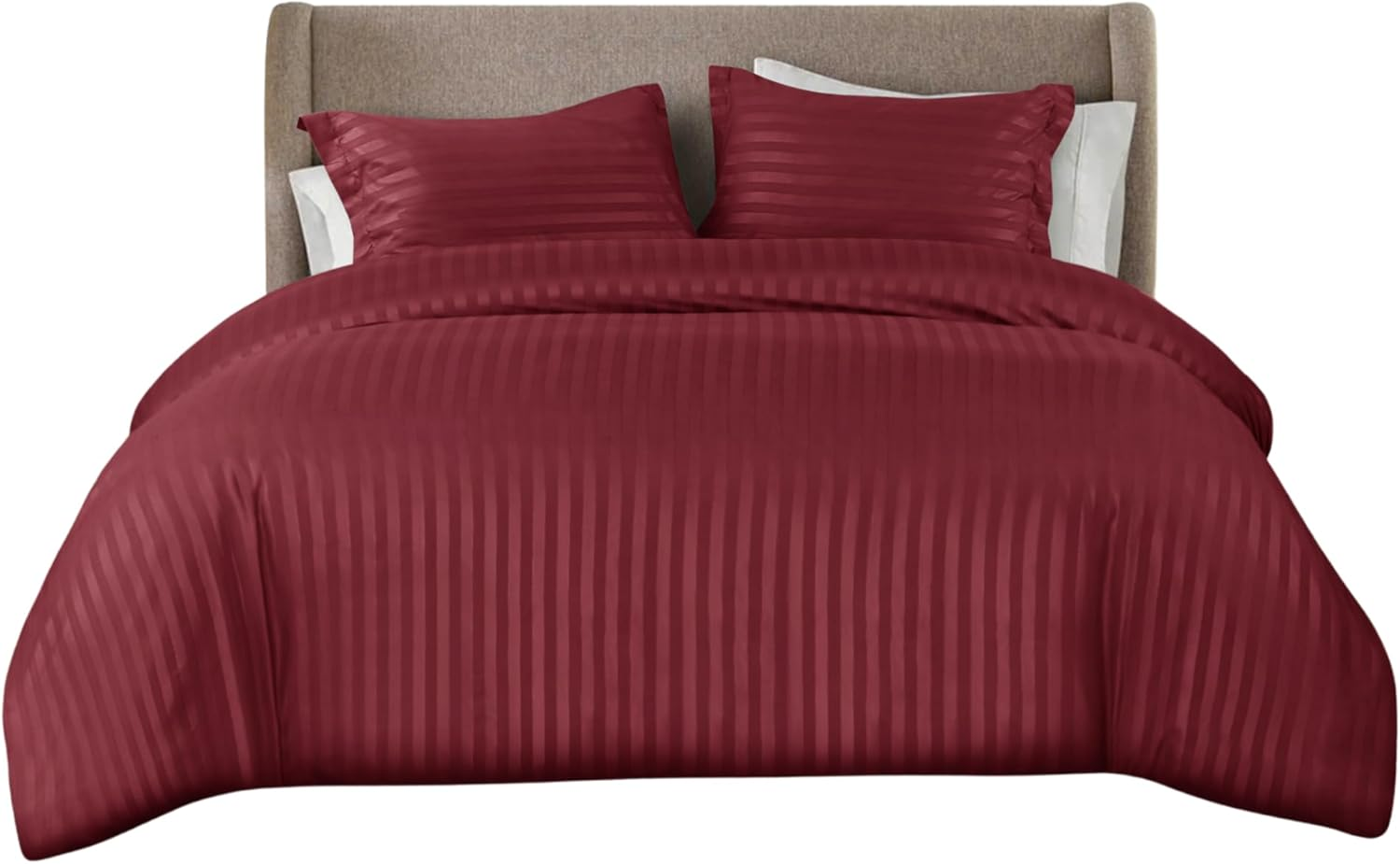 Opulent Dreams Striped Duvet Cover Set &ndash; Ultra-Soft Microfibre Bedding Set &ndash; with Quilt Cover and 2 Pillowcases (Black, Double (200X200Cm & (2) 50X75Cm))