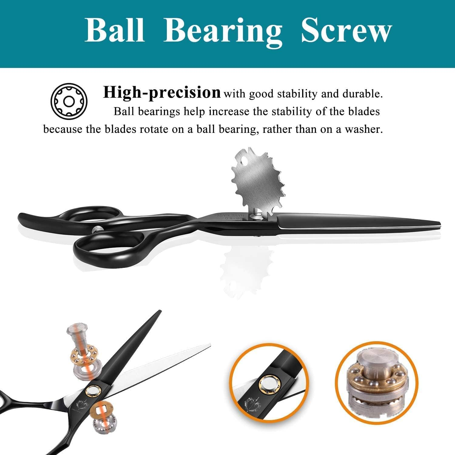 Dragon Riot Hairdressing Scissors Set, Sharp 6.0 Inches, Professional Japanese Hairdressing Scissors, Black Hair Scissors Set for Men and Women image number 2