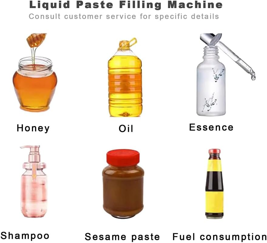 Peiqi Manual Paste Liquid Filling Machine,Adjustable Bottle Filler A03 Pro High Precision Anti-Drip Liftable Tray Suitable for Honey Oil Shampoo Sesame Paste (5-100Ml) image number 6