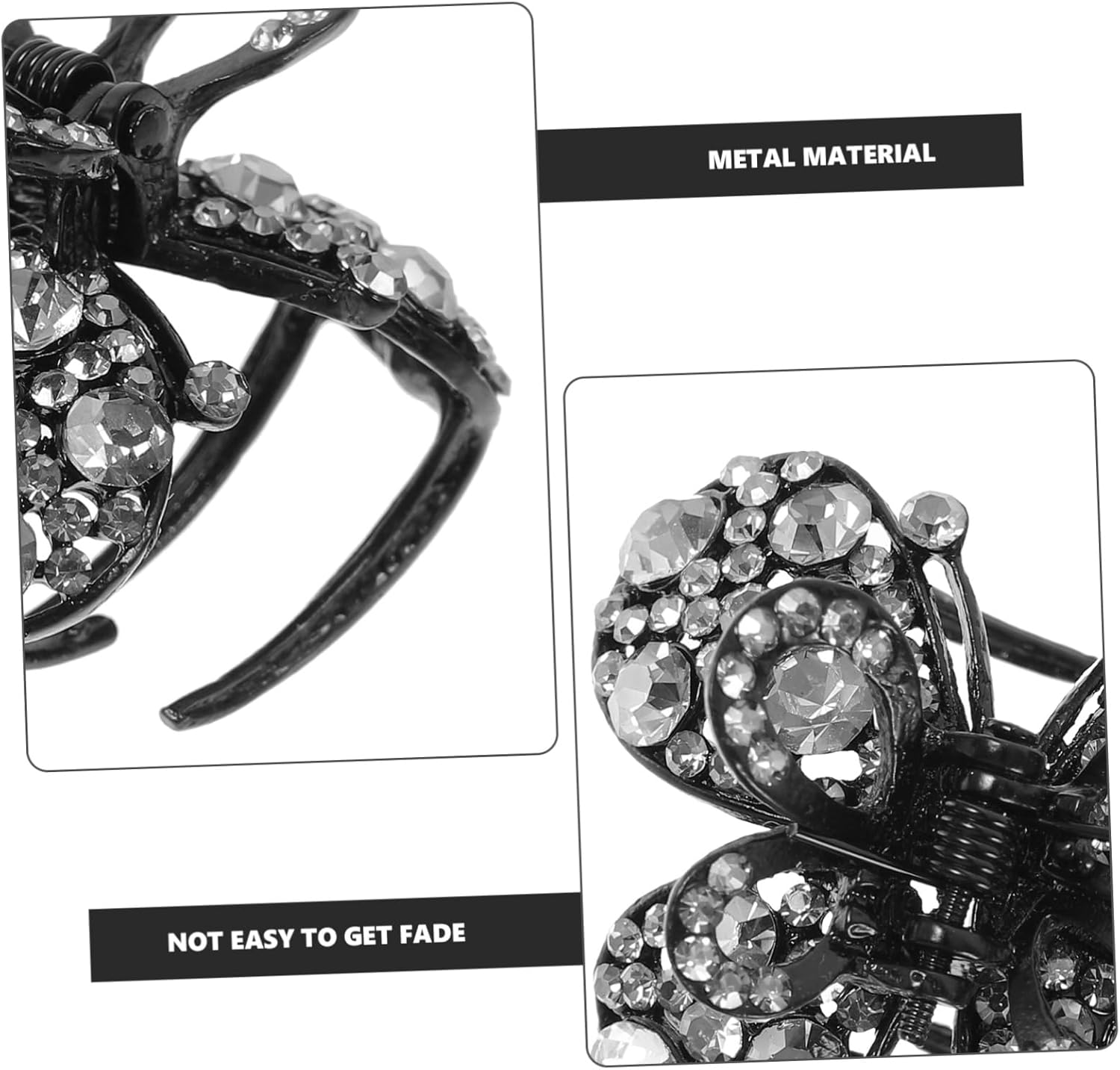 NIYANGLE Vintage Butterfly Hair Clip with Rhinestones Elegant Hair Clip for Thick Hair Weddings and Parties Retro Hair Accessory Classic Colour image number 1