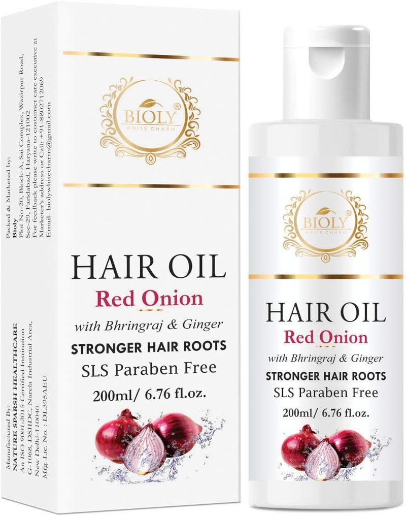 Bioly White Charm Onion Oil for Hair Growth and Hairfall Control with Bhringraj & Ginger, 200 ML image number 5
