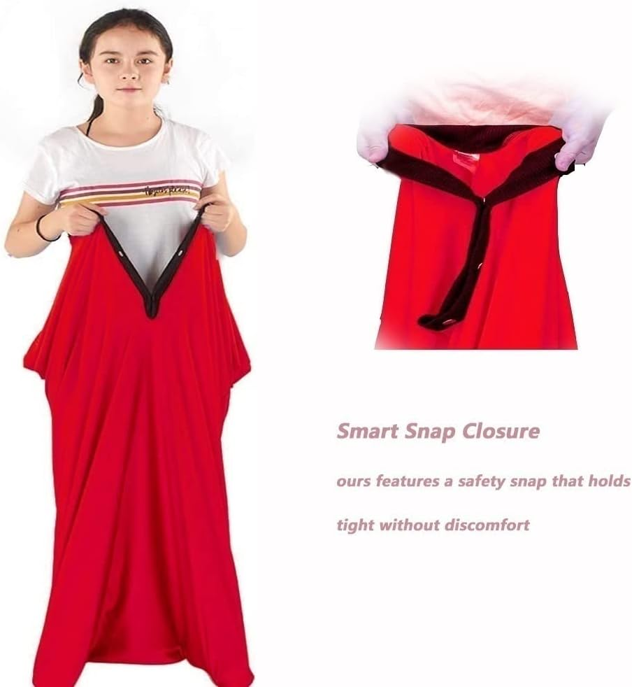 Sensory Body Sock,Sensory Sox Stretchy Body Socks Full-Body Wrap to Relieve Stress,Hyposensitivity,Calming Therapy Great for Boys,Girls with Autism,Anxiety ( Color : Red , Size : L/Large-71*142 image number 1