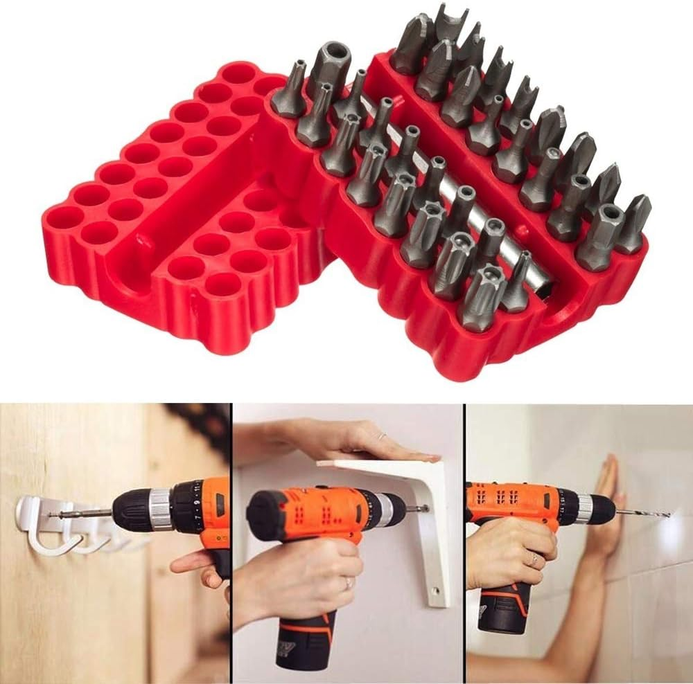 33Pcs Tamper Proof CRV6150 Screwdriver Bit Set with Magnetic Holder for Any Drills Screwdriver Nutdrivers Bits Hand Tools with Storage Case image number 3