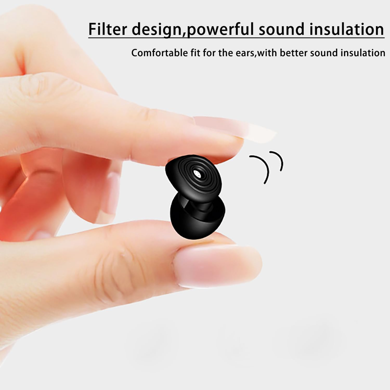 Ear Plugs for Sleeping - Noise Cancelling Earplugs with 23Db SNR Reduction, Reusable Sleep Earbuds for Focus, Travel & Noise Sensitivity, 3-Size（S/M/L) Tips & Carry Case Included image number 2