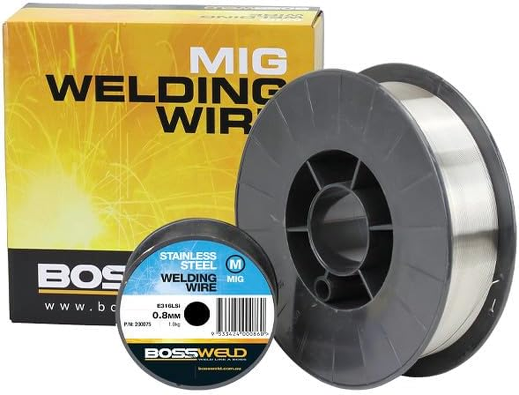 15Kg BOSSWELD 316Lsi Stainless Steel Mig Welding Wire .8Mm .9Mm 1.2Mm Spool Roll (0.9Mm|5Kg)