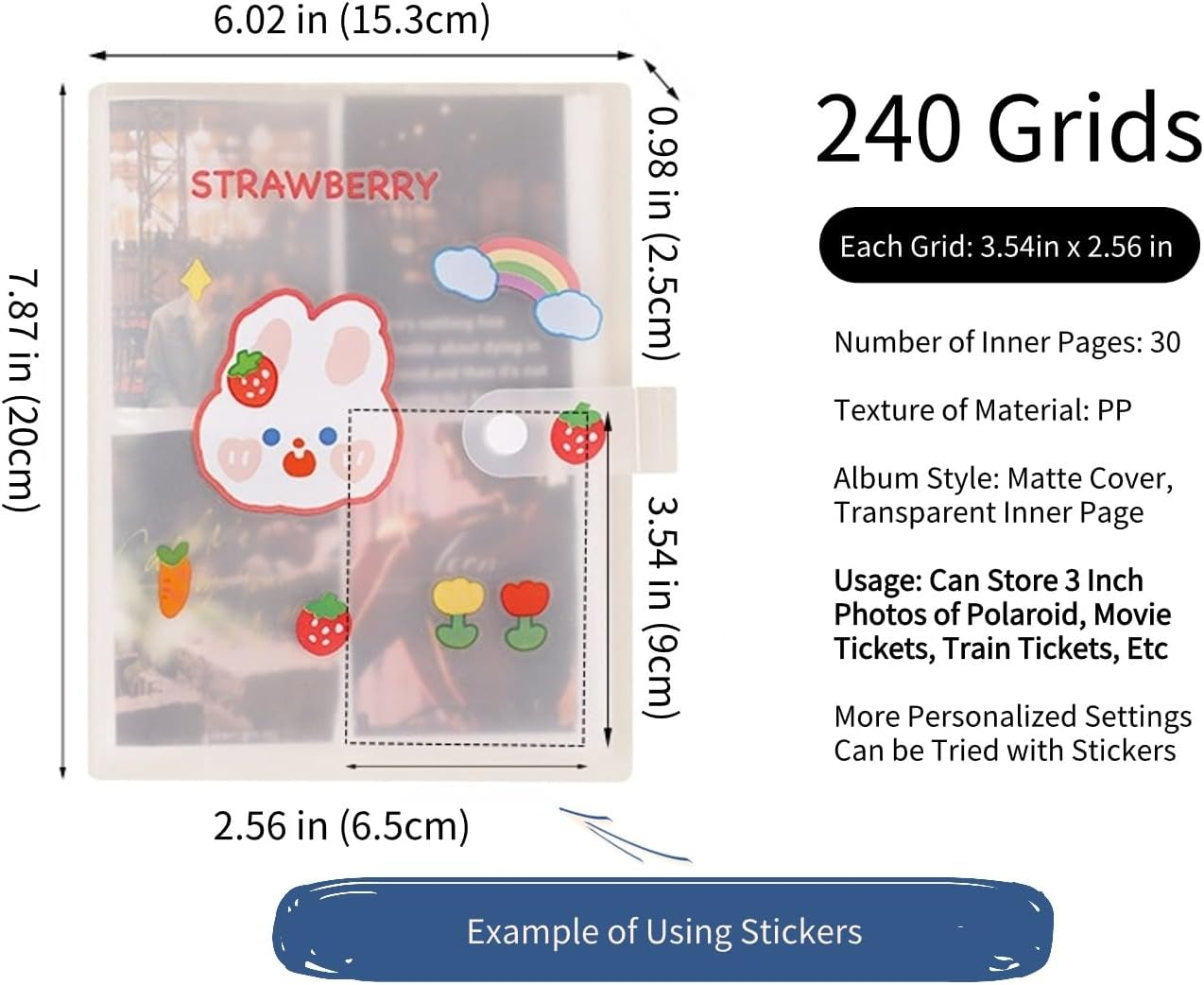 LILIP Polaroid Photo Album, Instax Mini Photo Album, Transparent and Large Capacity Picture Books Designed to Store Your Memories image number 1