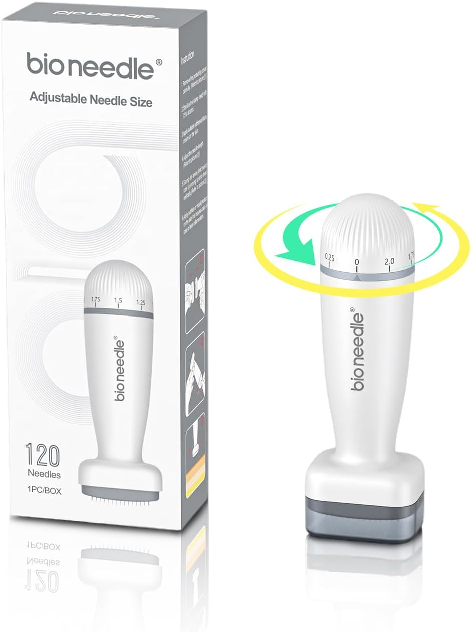 Derma Stamp with 120 Adjustable 2.0Mm Titanium Pins, Derma Stamp for Hair, Beard Growth, Microneedling Pen Micro Needle for Face Skin Rejuvenation, Derma Roller Skin Care Beauty Tool for Women Men image number 4