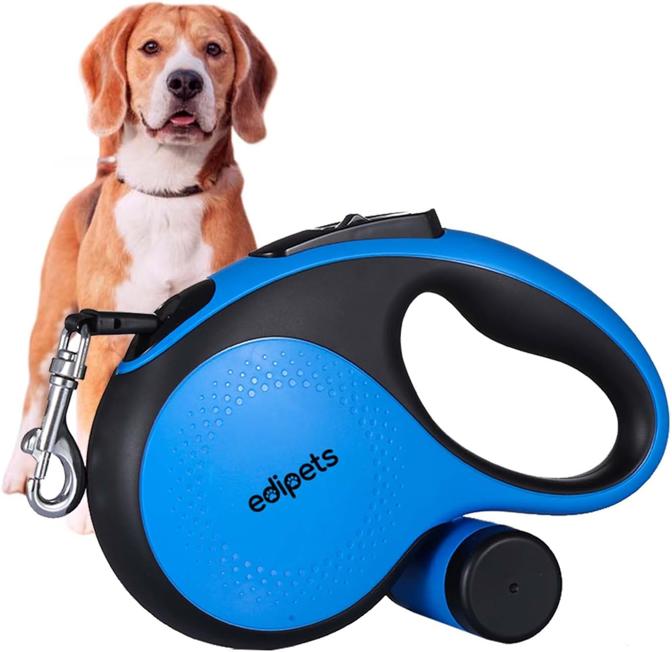 Edipets, Retractable Dog Leash, 5 Metres, Includes Bag Dispenser, Flexible Tape for Training and Walking, for Small, Medium and Large Dogs (Green, 5 Metres)