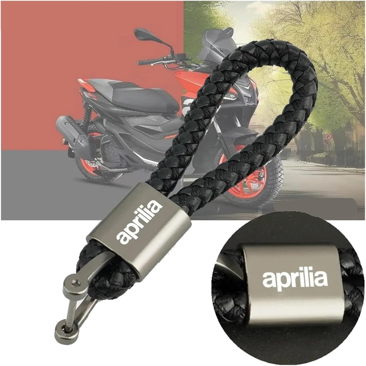 VLOZDJOF with Laser Logo Motorcycle Keyring Compatible with Aprilia FACTOR Racing GPR RS125 RS250 RSV4 SR50 Universal Keychain Accessories 2025 image number 6