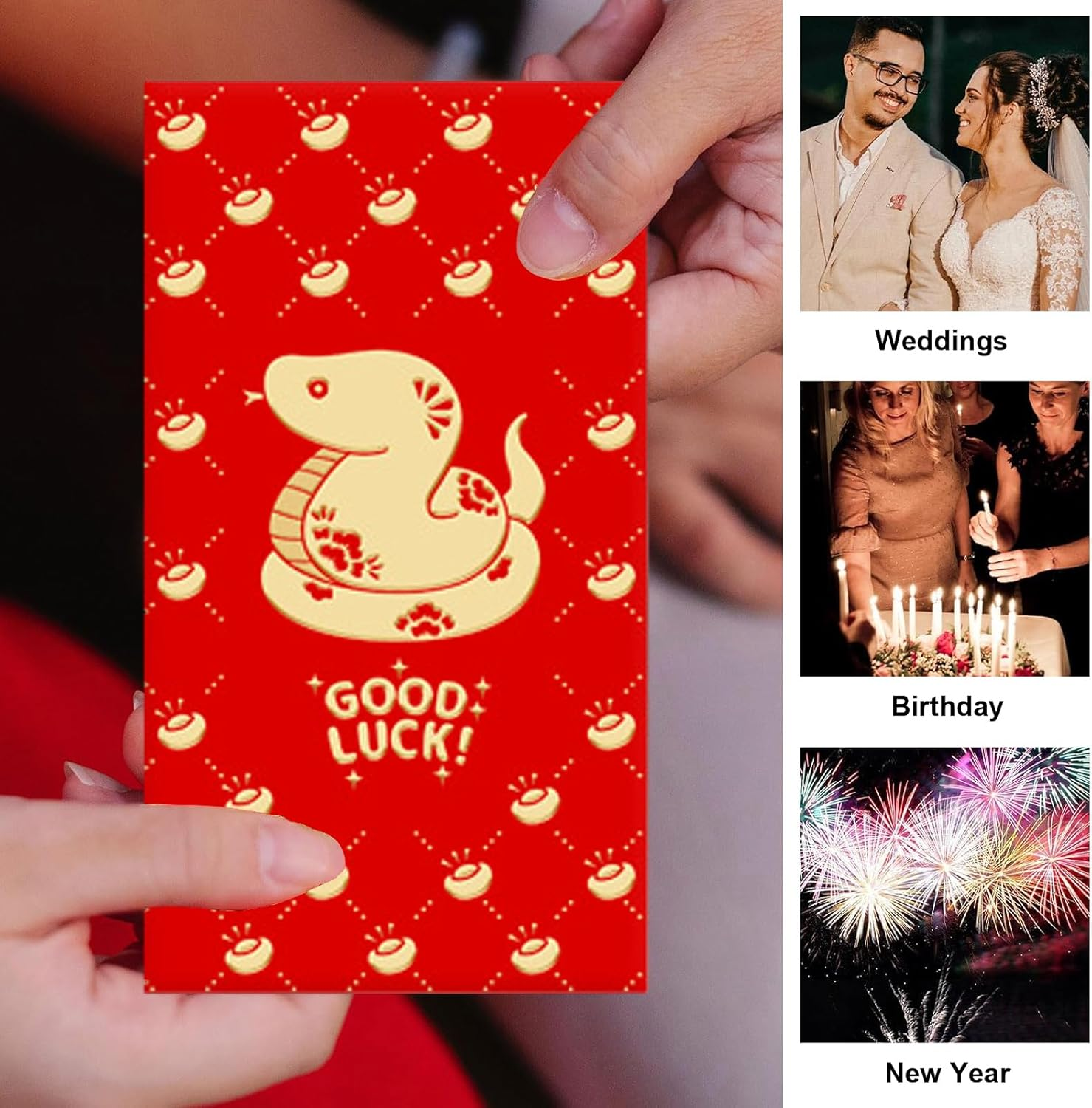 Yqqzqchinese Hongbao,18Pcs Red Envelope Paper Pocket,Lucky Money Envelope Chinese Traditional Red Pocket image number 4