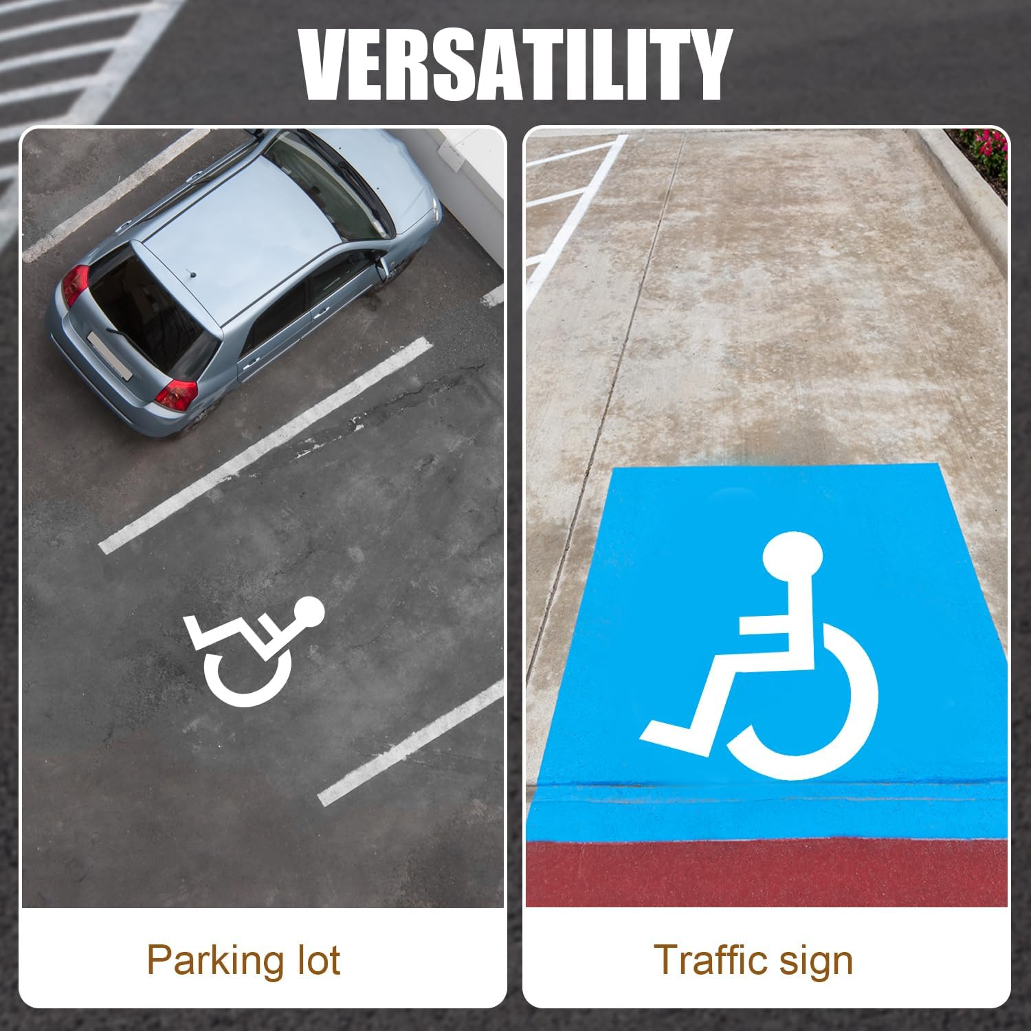 Handicap Stencil for Parking, 31.5X25.2In Reusable Parking Lot Template Handicapped Signs for Parking Lot Garage Pavement Stencils for Painting image number 1