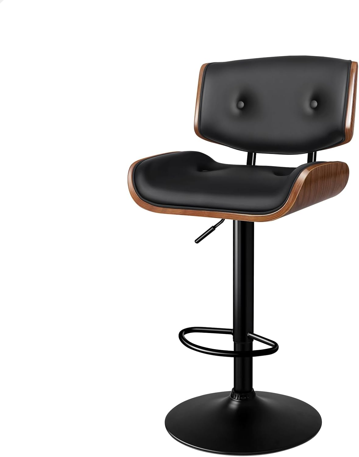 ALFORDSON Bar Stools, 2 Pcs Kayla Swivel Counter Barstool with Anti-Slip Floor Protector, Adjustable Kitchen Stool, Wooden Dining Chair in 62.5-84Cm Seat Height for Home Bar Dining Room