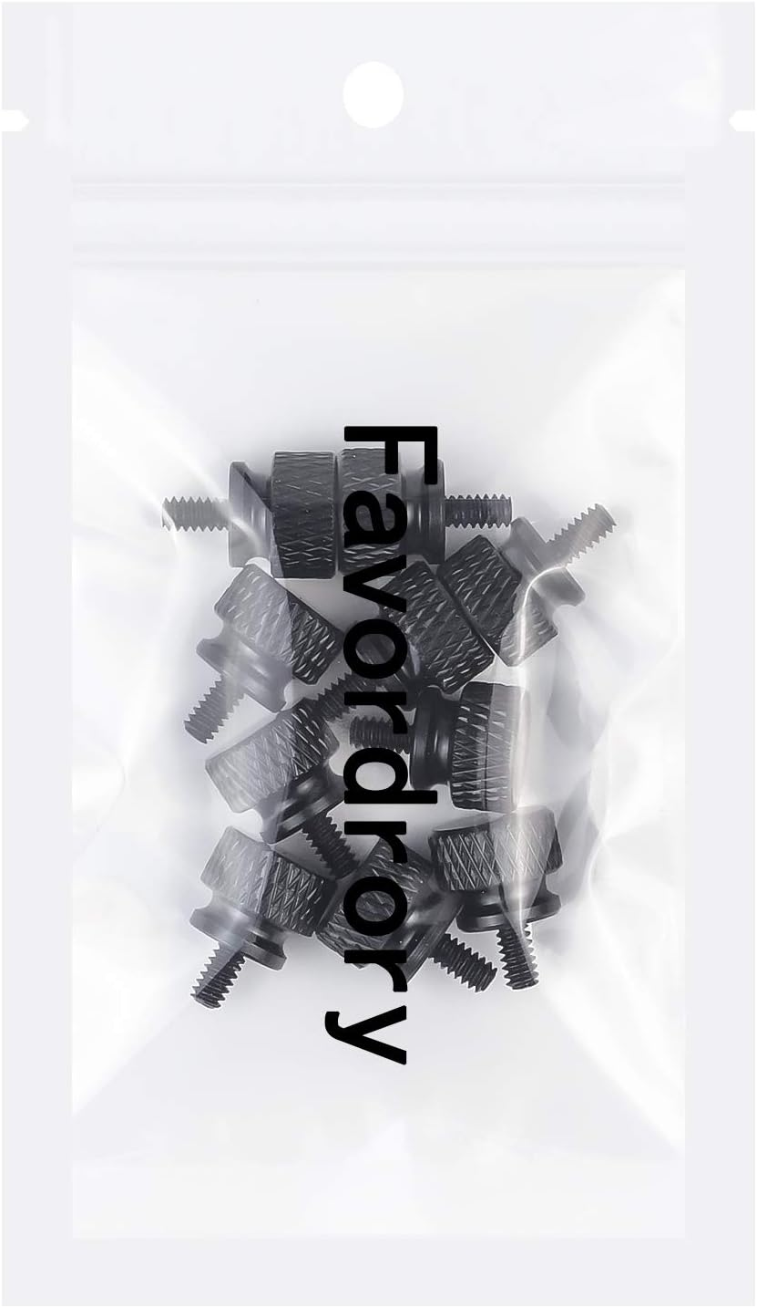 6#-32 Anodized Aluminum Thumbscrews, Computer Case Thumbscrews, Thumb Screws, Black, 10 PCS image number 4