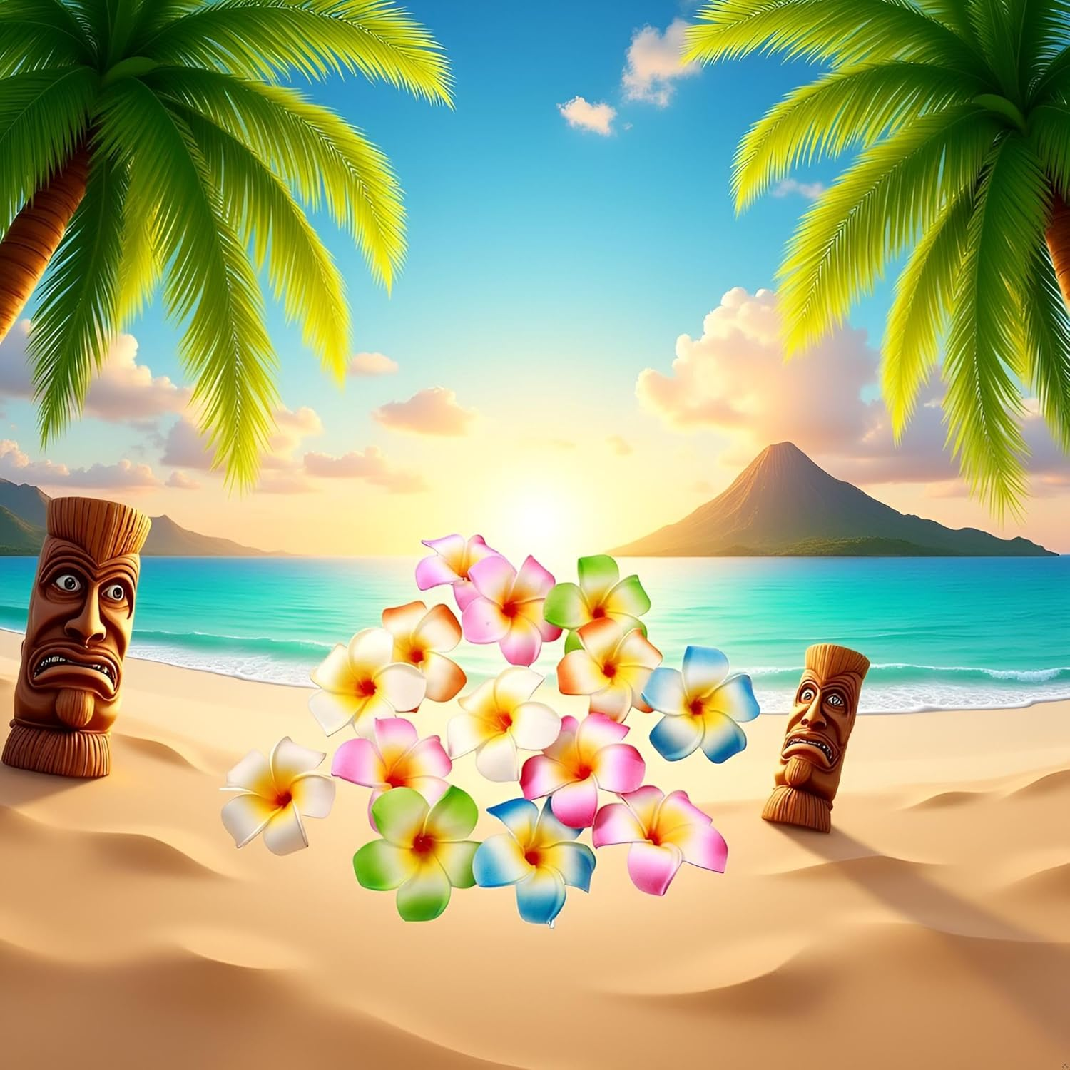 10Pcs Multicolor Hawaii Plumeria Flower Clips Hawaiian Flower Hair Barrettes Beach Party Hair Clips Artificial Tropical Flower Hairpins for Wedding Hair Accessories (7Cm),Clips and Barrettes image number 5