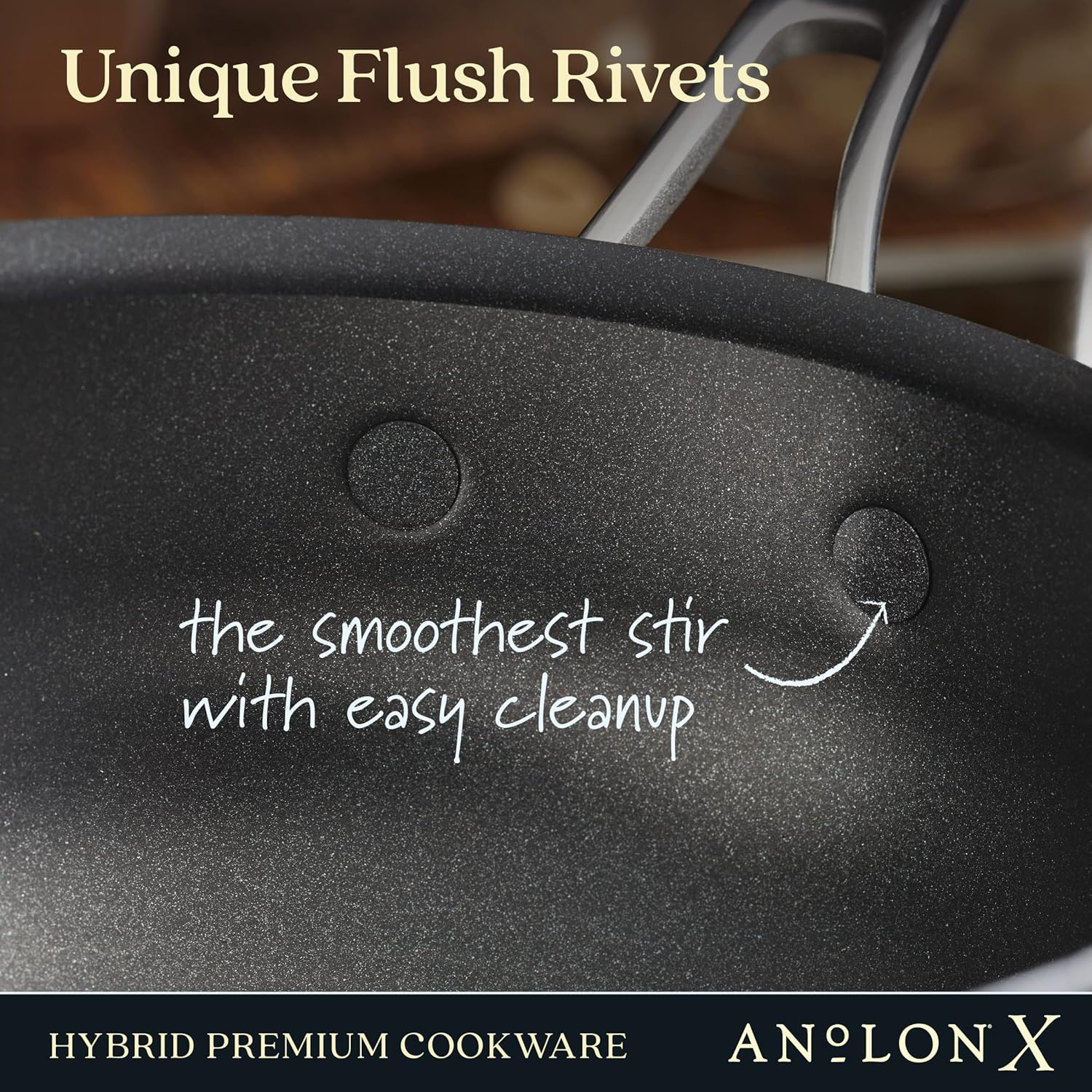 Anolon X Hybrid Nonstick Saucier with Lid, 2.5 Quart - Dark Gray image number 5