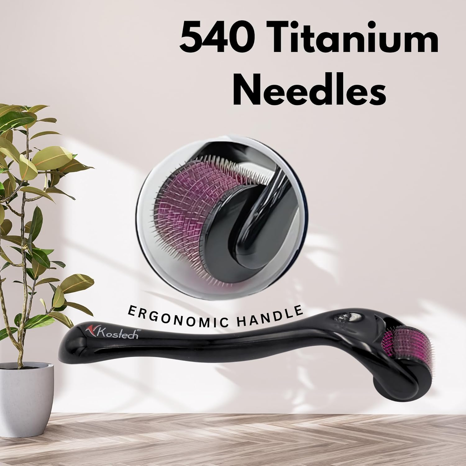 Kostech Derma Roller (KDR) with 540 Titanium Alloy Needles (2.5 Mm) Pack of 1 image number 6