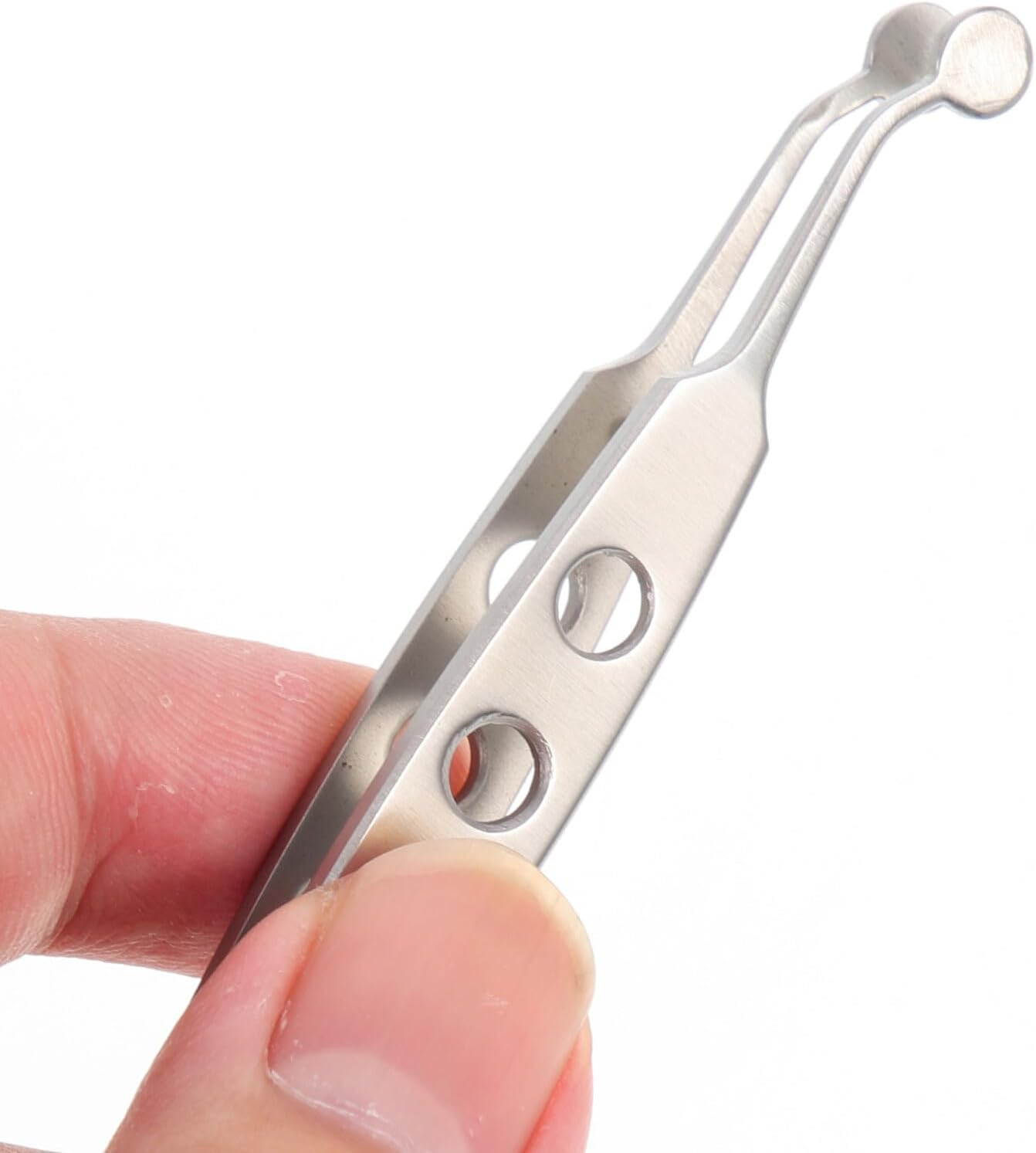 Beavorty 2Pcs Meibomian Gland Massage Forceps round Tip Stainless Steel Eyelid Care Tools for Dry Eyes Home Use image number 1