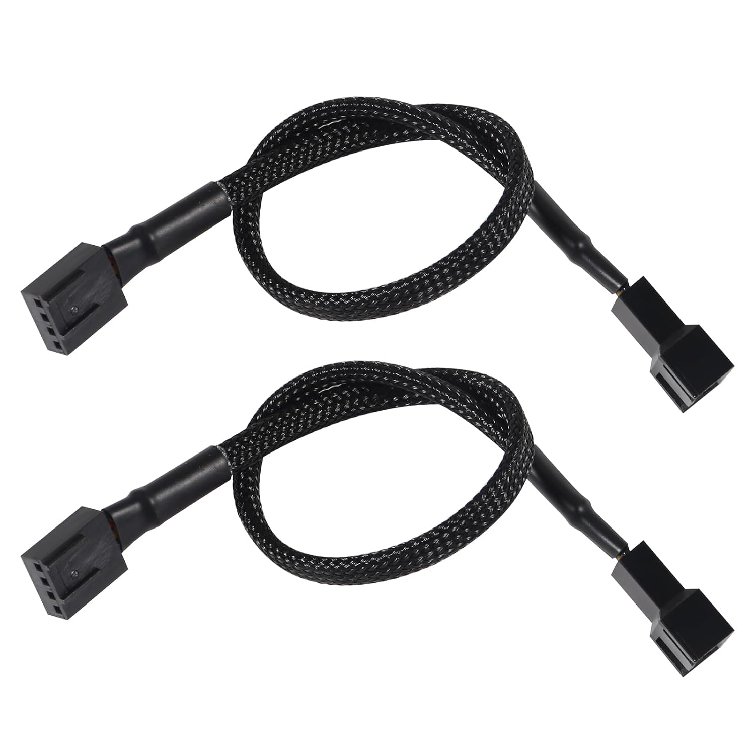 DIANN 5Pcs PWM Fan Splitter Cable 4-Pin Sleeved Braided Adapter Computer PC Fan Power Extension Cable Converter for Computer ATX Case 4-Pin/3-Pin Cooling Fan Cable image number 2