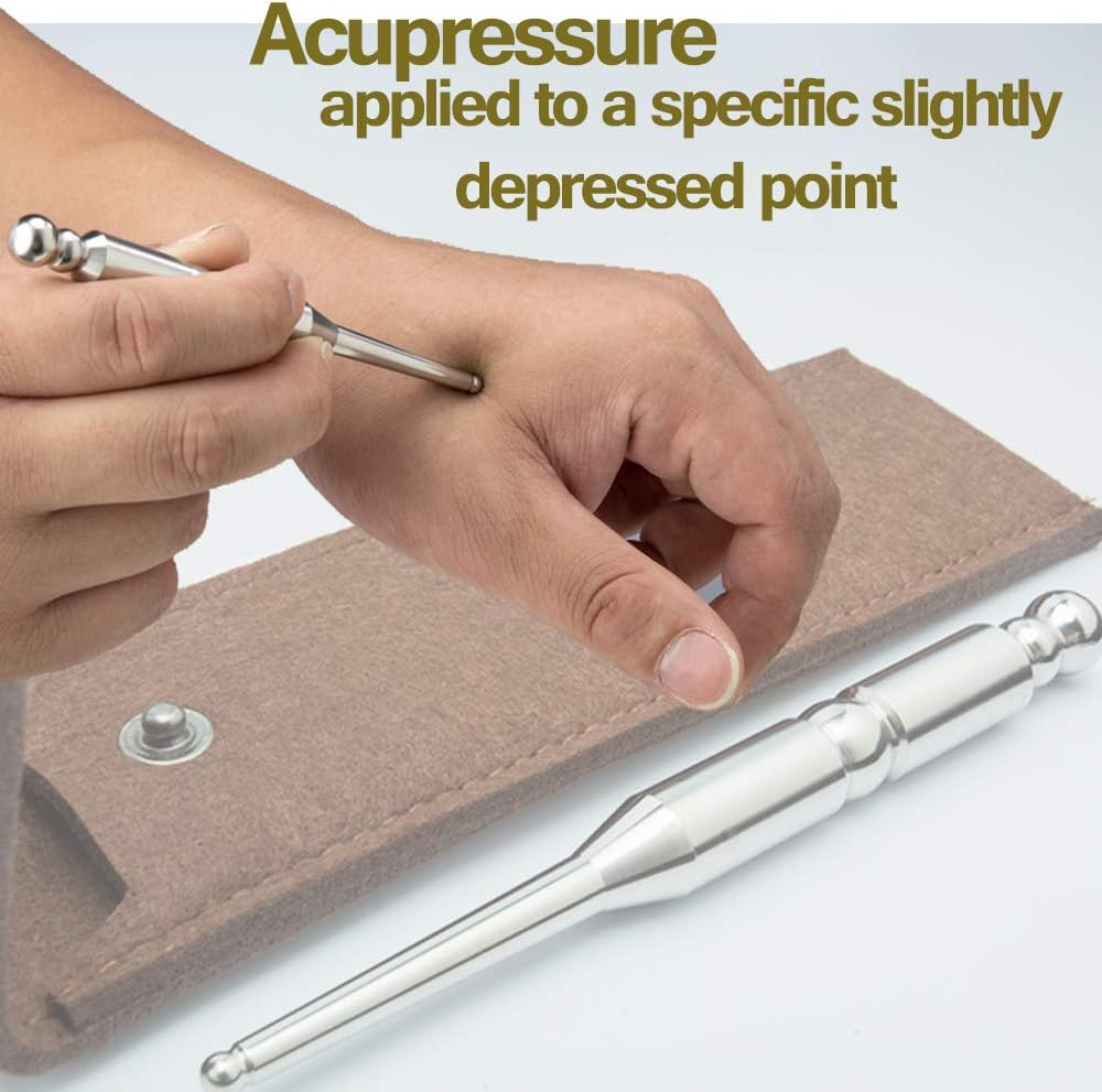 Stainless Steel Manual Acupressure Pen-Trigger Point Massage Tool-Reflexology Pressure Point Massager Tool for Relaxing Deep Tissue (S)